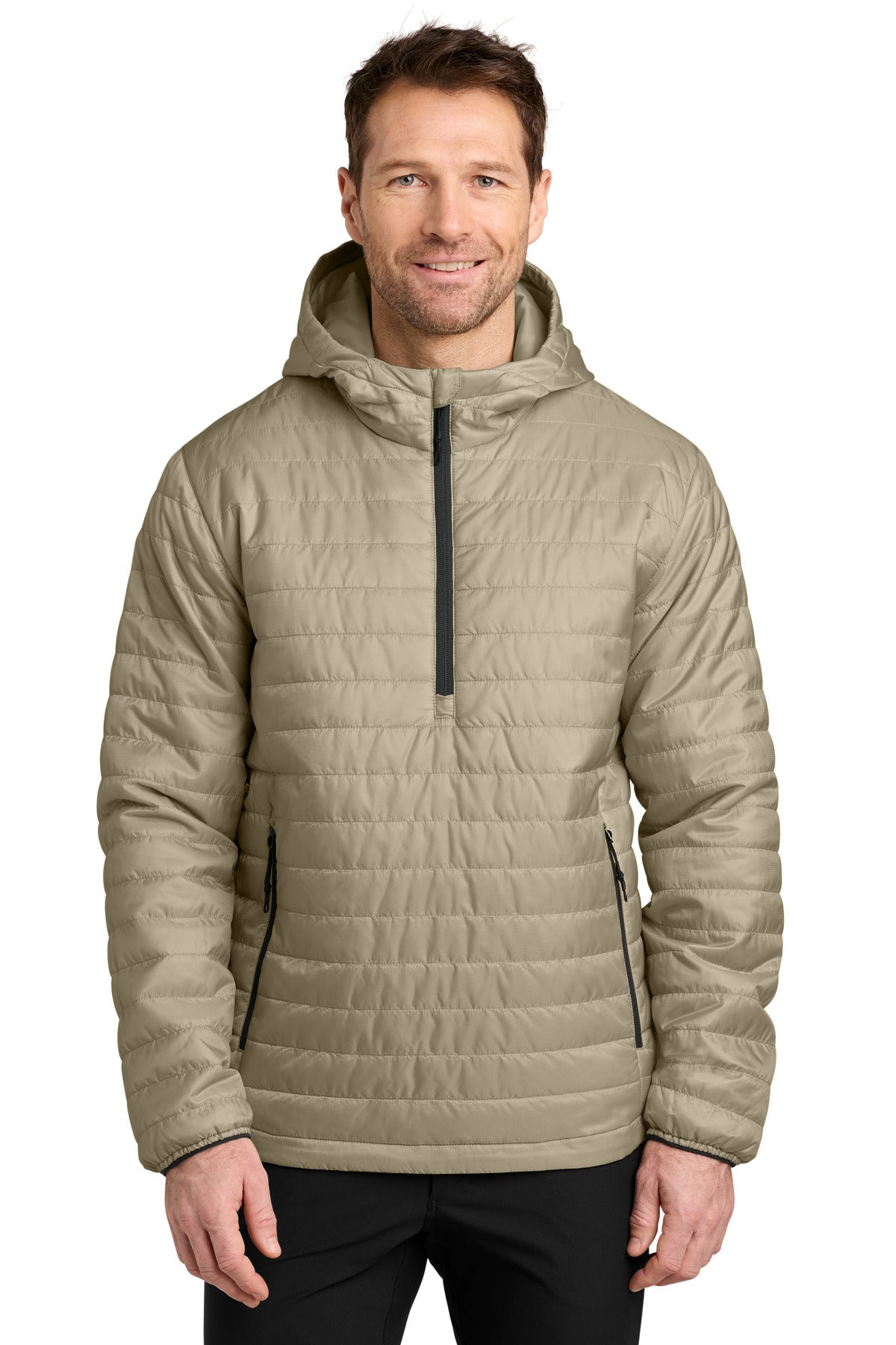 Custom Sahara Packable Puffy Anorak J855, personalized by SanCanDo Swag in Argyle, TX