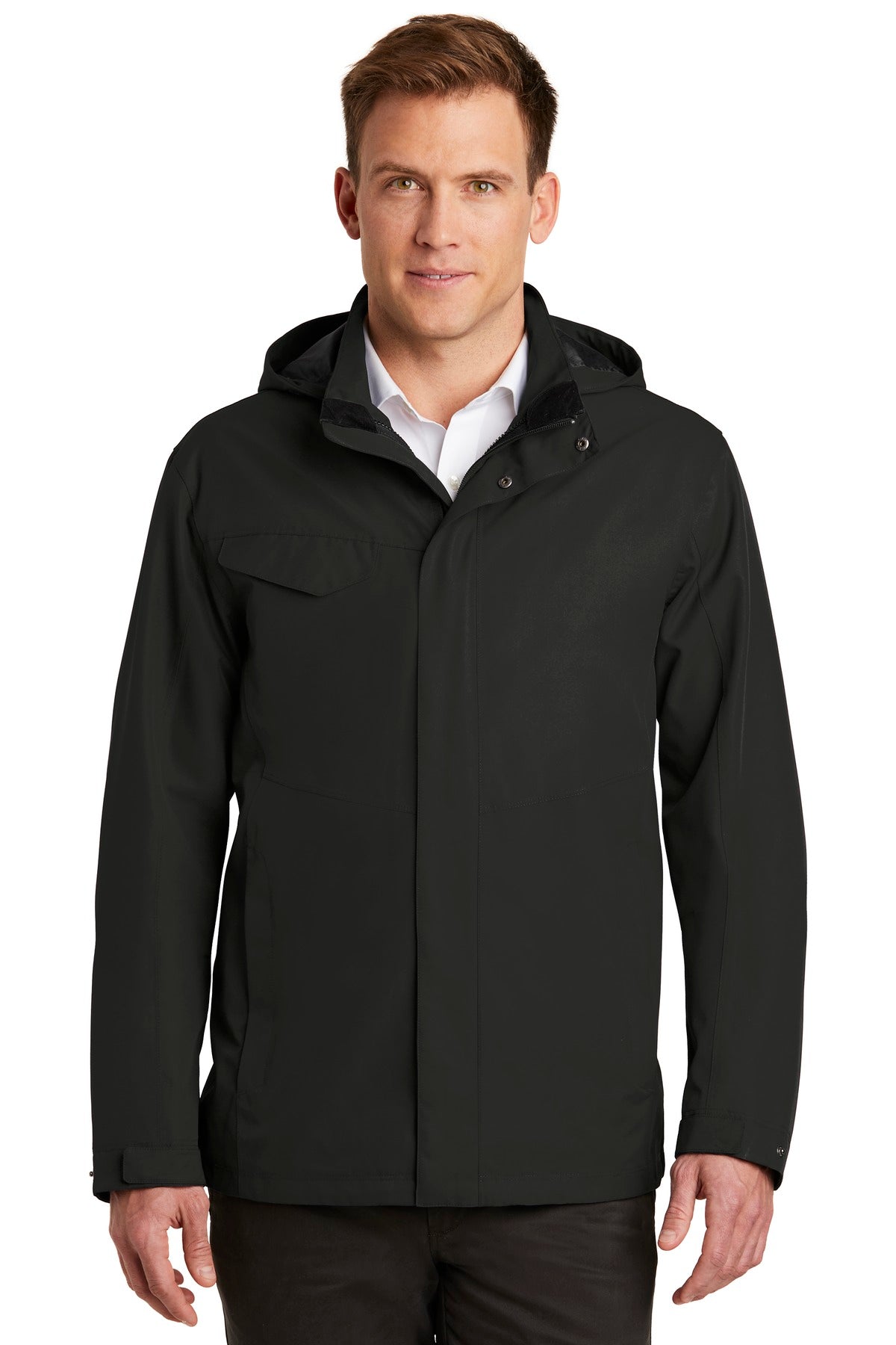 Custom Deep Black Collective Outer Shell Jacket J900, personalized by SanCanDo Swag in Argyle, TX