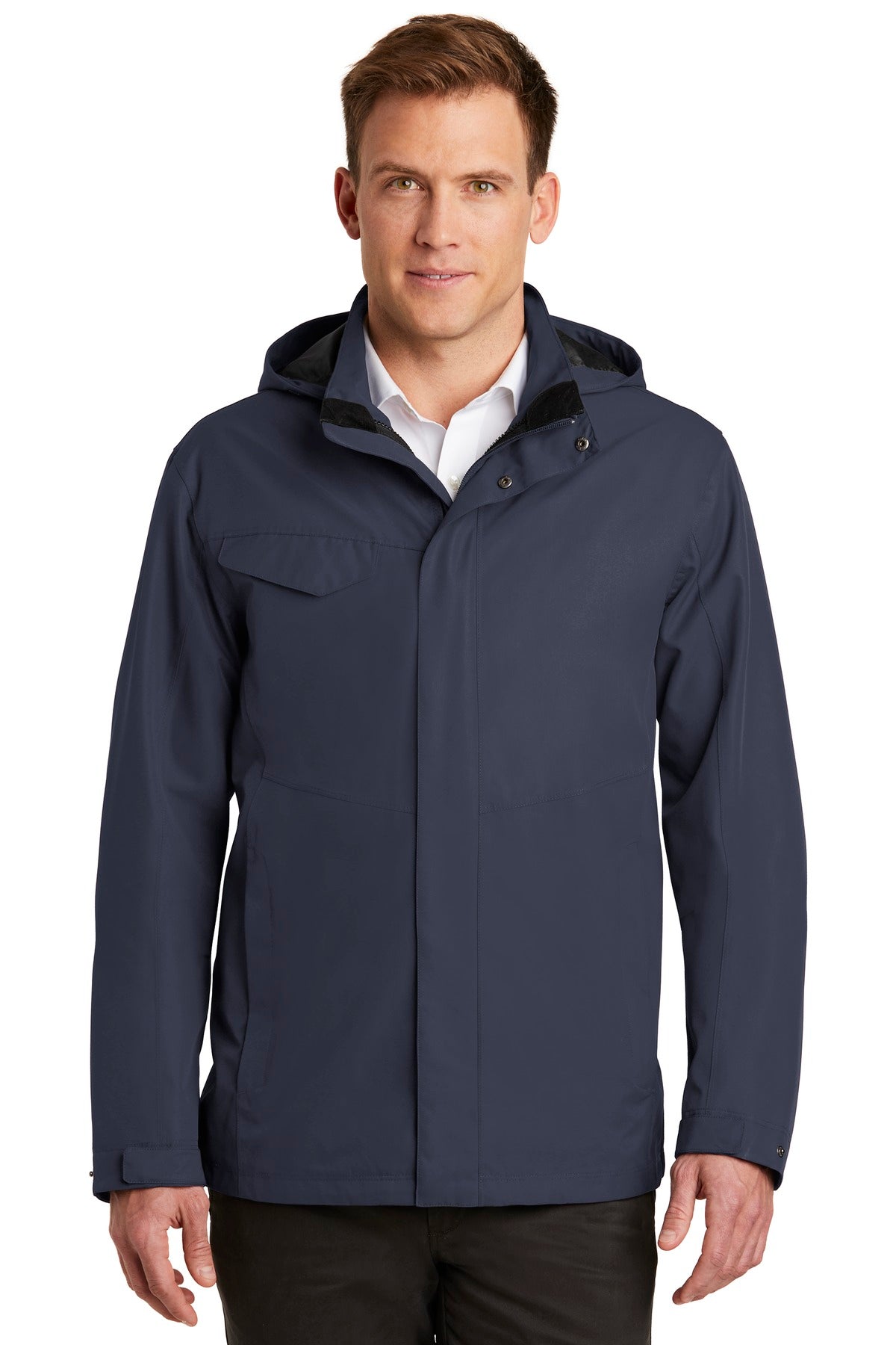 Custom River Blue Navy Collective Outer Shell Jacket J900, personalized by SanCanDo Swag in Argyle, TX