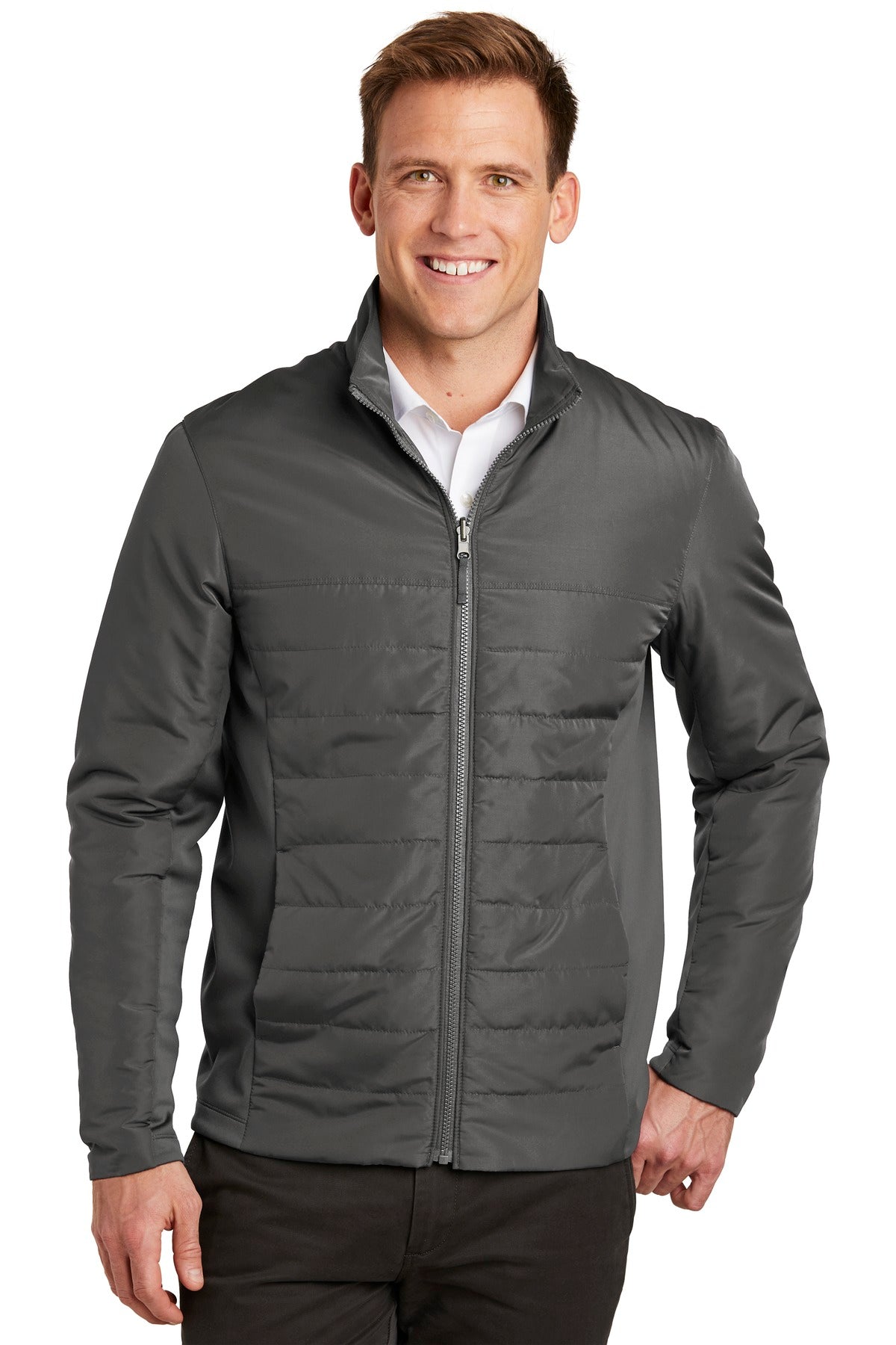 Custom Graphite Collective Insulated Jacket J902, personalized by SanCanDo Swag in Argyle, TX