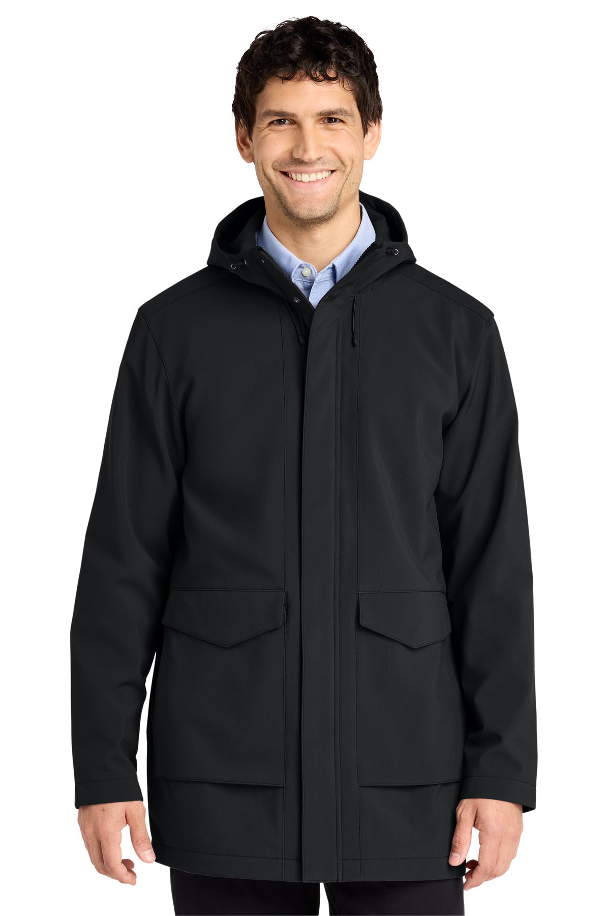 Custom Deep Black Collective Outer Soft Shell Parka J919, personalized by SanCanDo Swag in Argyle, TX