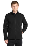 Custom Deep Black Collective Tech Soft Shell Jacket J921, personalized by SanCanDo Swag in Argyle, TX