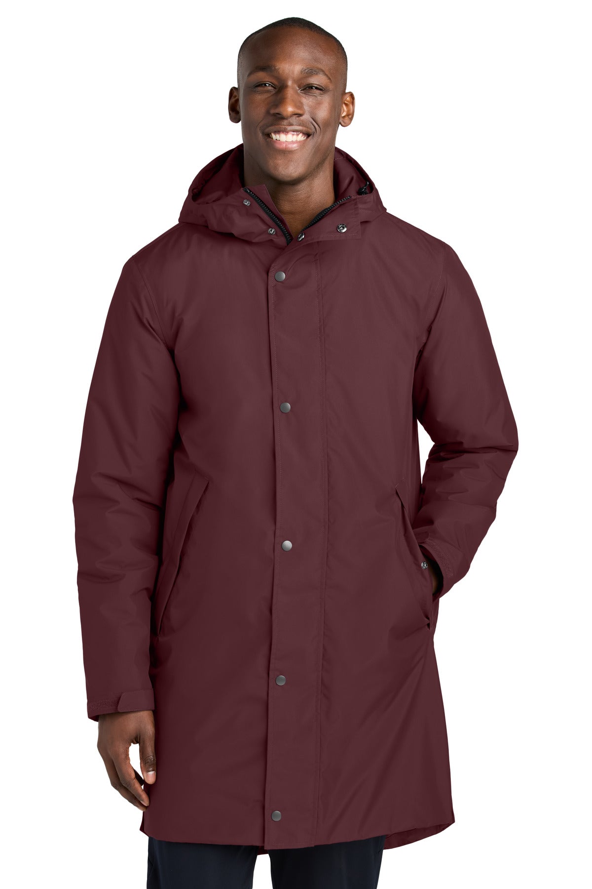 Custom Maroon Waterproof Insulated Sideline Parka JST55, personalized by SanCanDo Swag in Argyle, TX