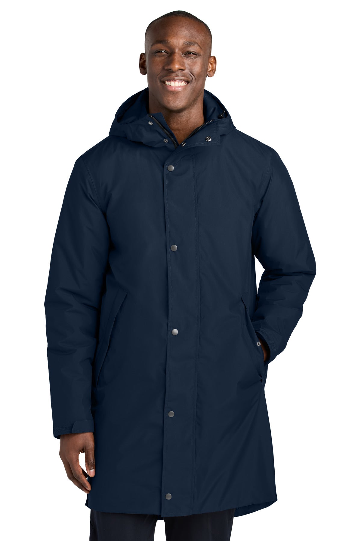 Custom True Navy Waterproof Insulated Sideline Parka JST55, personalized by SanCanDo Swag in Argyle, TX