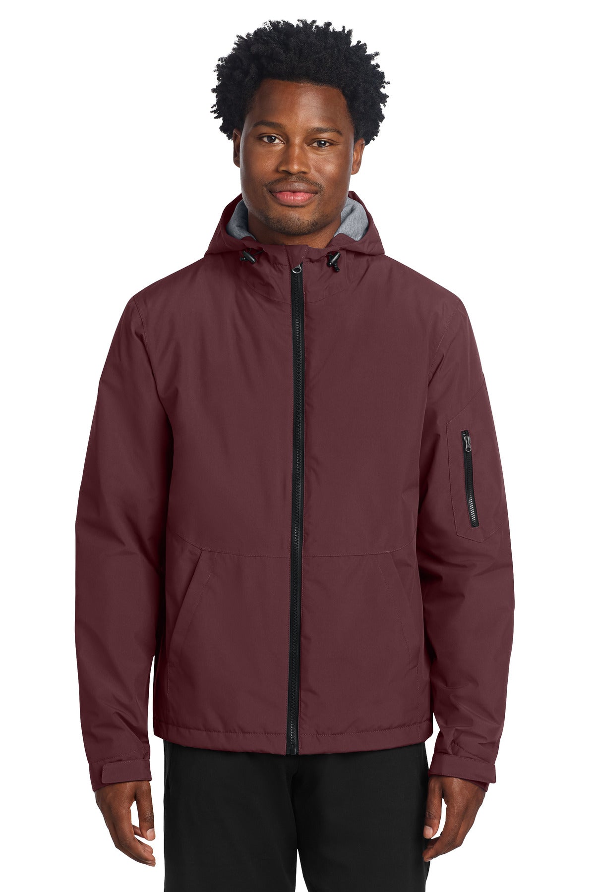Custom Maroon Waterproof Insulated Jacket JST56, personalized by SanCanDo Swag in Argyle, TX