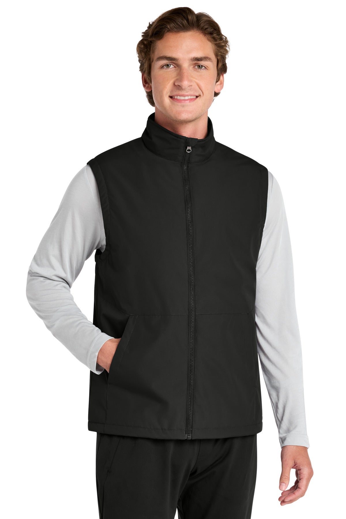 Custom Black Insulated Vest JST57, personalized by SanCanDo Swag in Argyle, TX