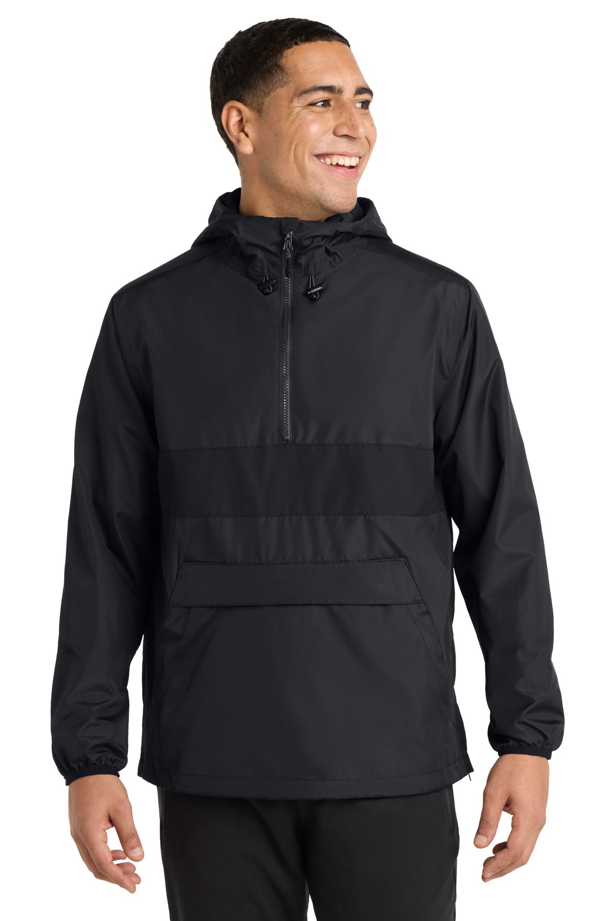Custom Black/ Black Zipped Pocket Anorak JST65, personalized by SanCanDo Swag in Argyle, TX