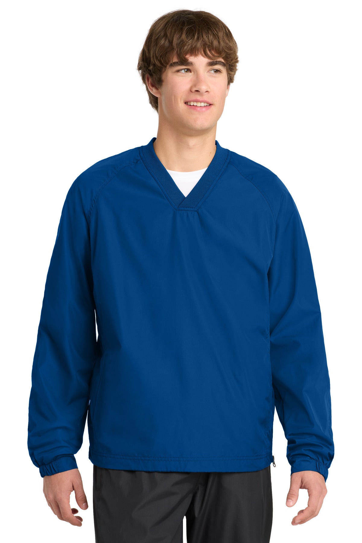 Custom True Royal V-Neck Raglan Wind Pullover JST72, personalized by SanCanDo Swag in Argyle, TX