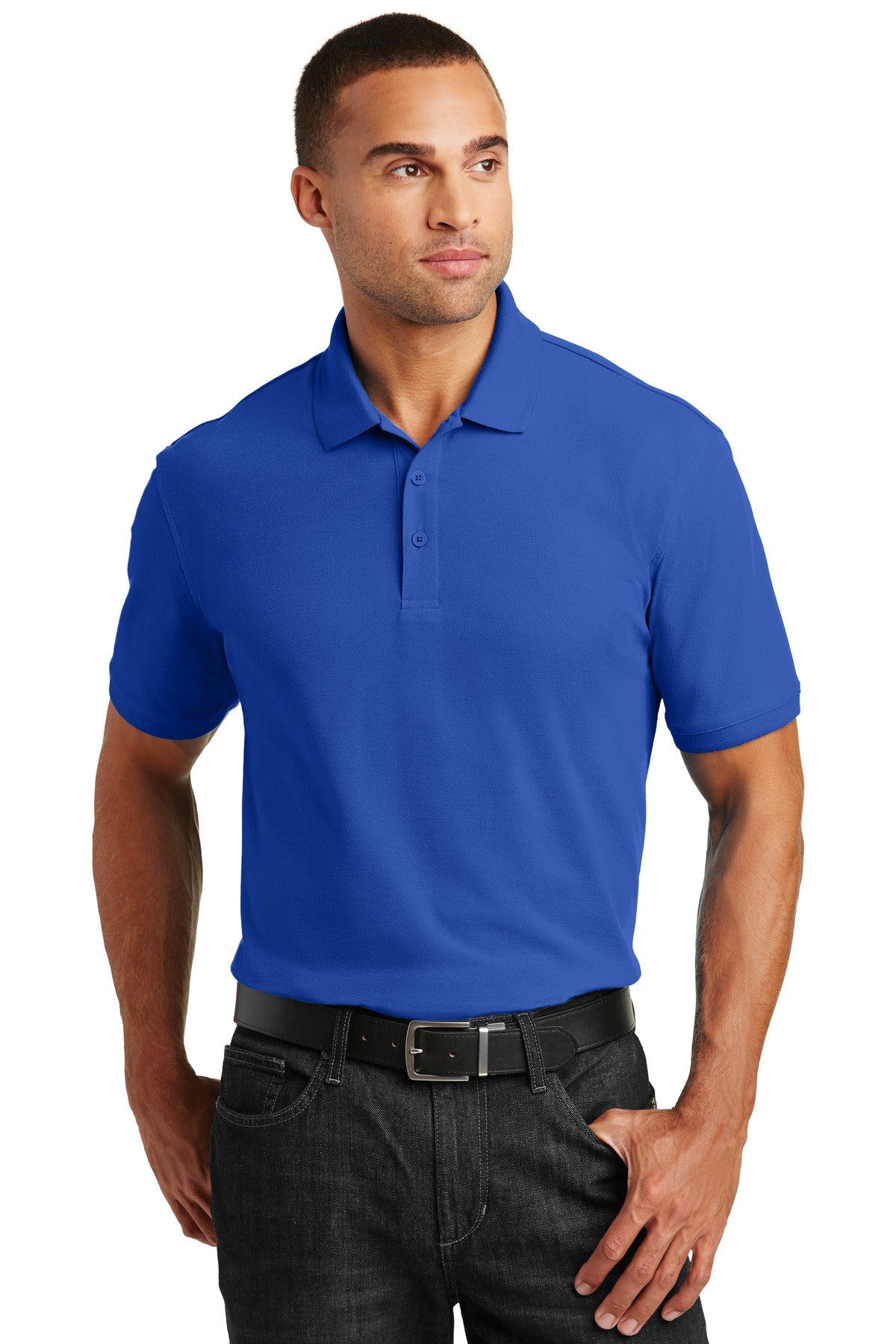 Custom True Royal Core Classic Pique Polo K100, personalized by SanCanDo Swag in Argyle, TX