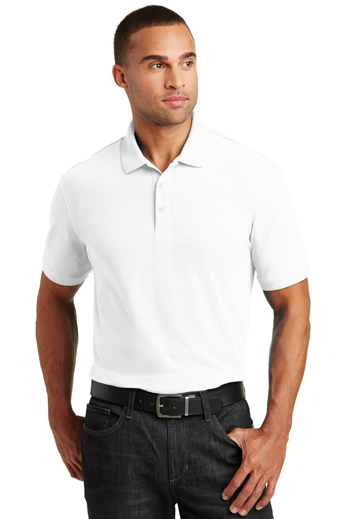 Custom White Core Classic Pique Polo K100, personalized by SanCanDo Swag in Argyle, TX