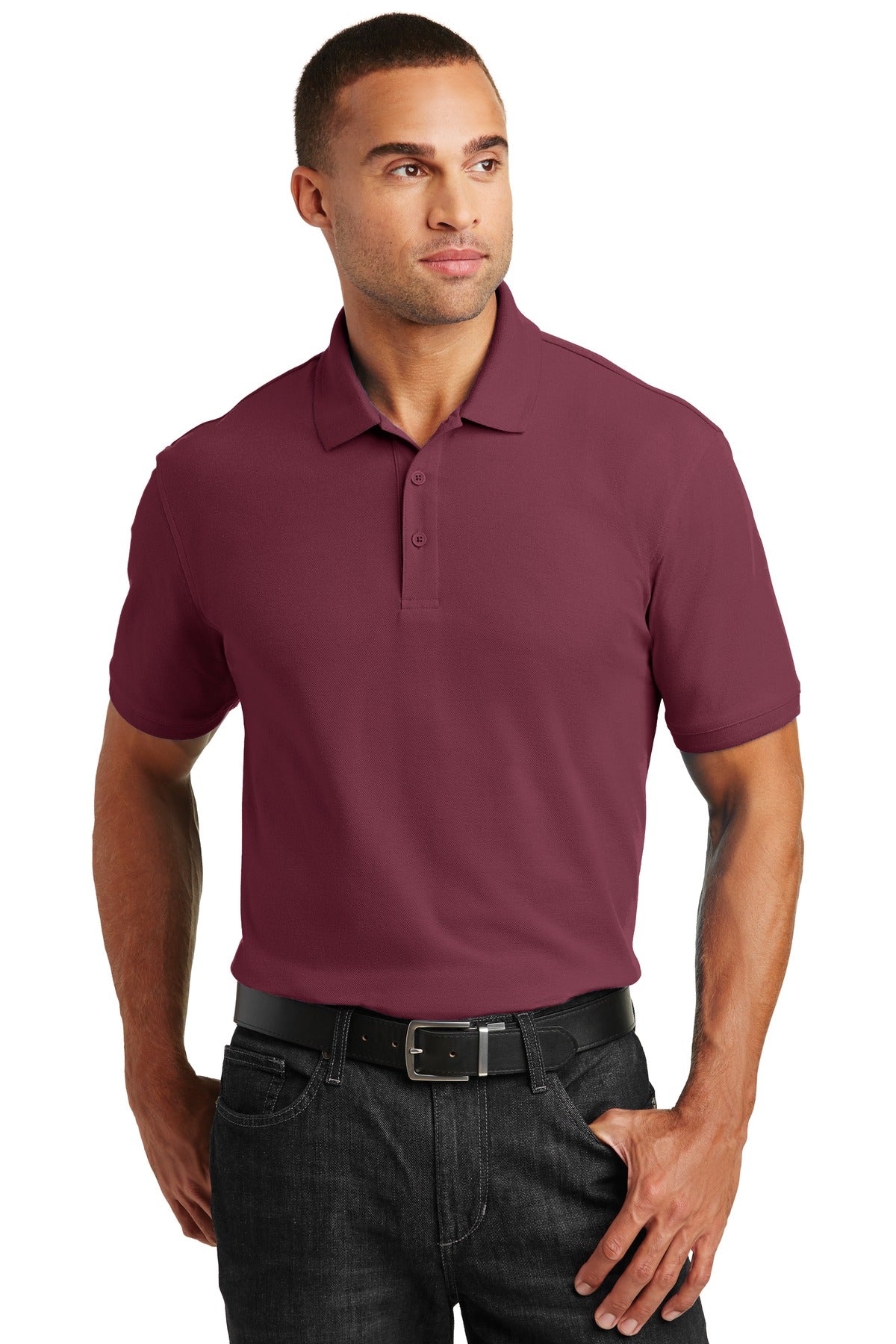 Custom Burgundy Core Classic Pique Polo K100, personalized by SanCanDo Swag in Argyle, TX