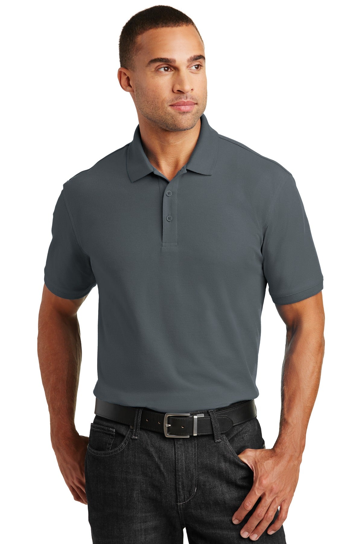 Custom Graphite Core Classic Pique Polo K100, personalized by SanCanDo Swag in Argyle, TX