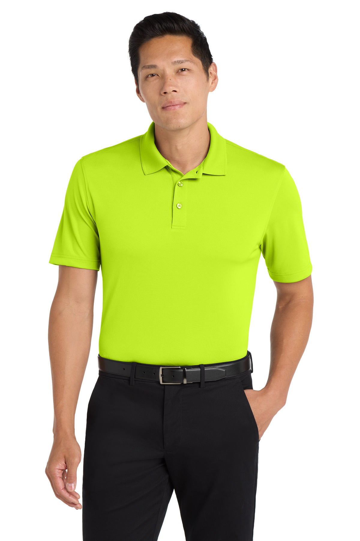 Custom Safety Yellow Dry Zone UV Micro-Mesh Polo K110, personalized by SanCanDo Swag in Argyle, TX