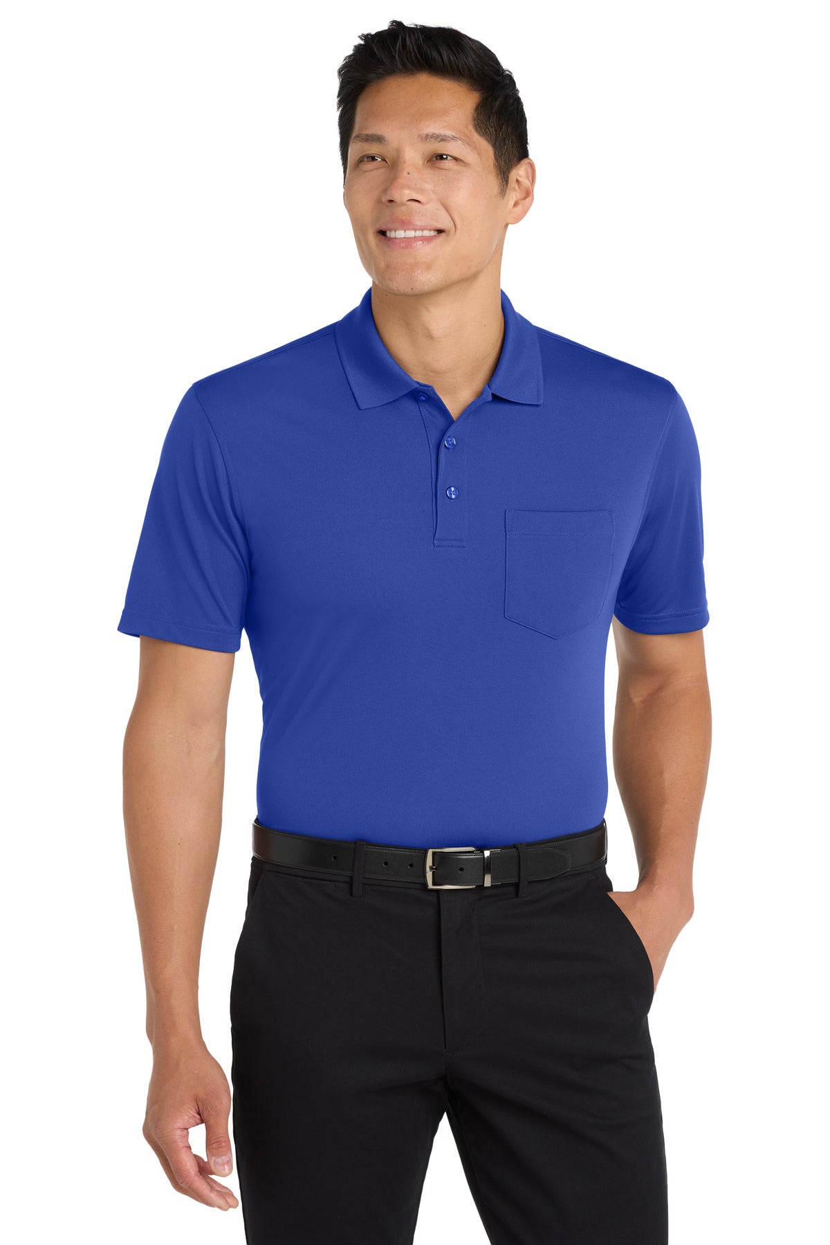 Custom True Royal Dry Zone UV Micro-Mesh Pocket Polo K110P, personalized by SanCanDo Swag in Argyle, TX