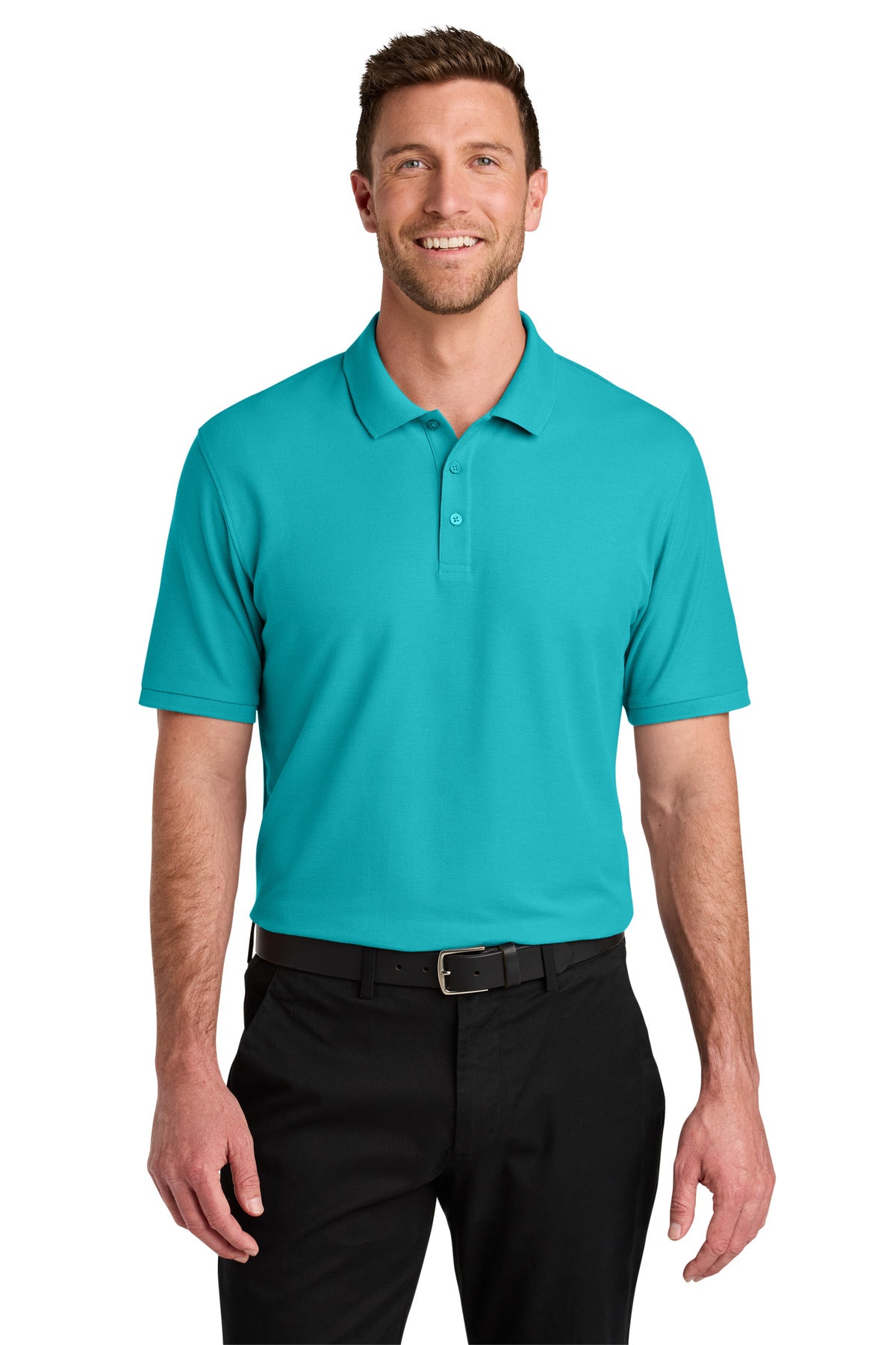 Custom Aquamarine Wearever Signature Pique Polo K200, personalized by SanCanDo Swag in Argyle, TX
