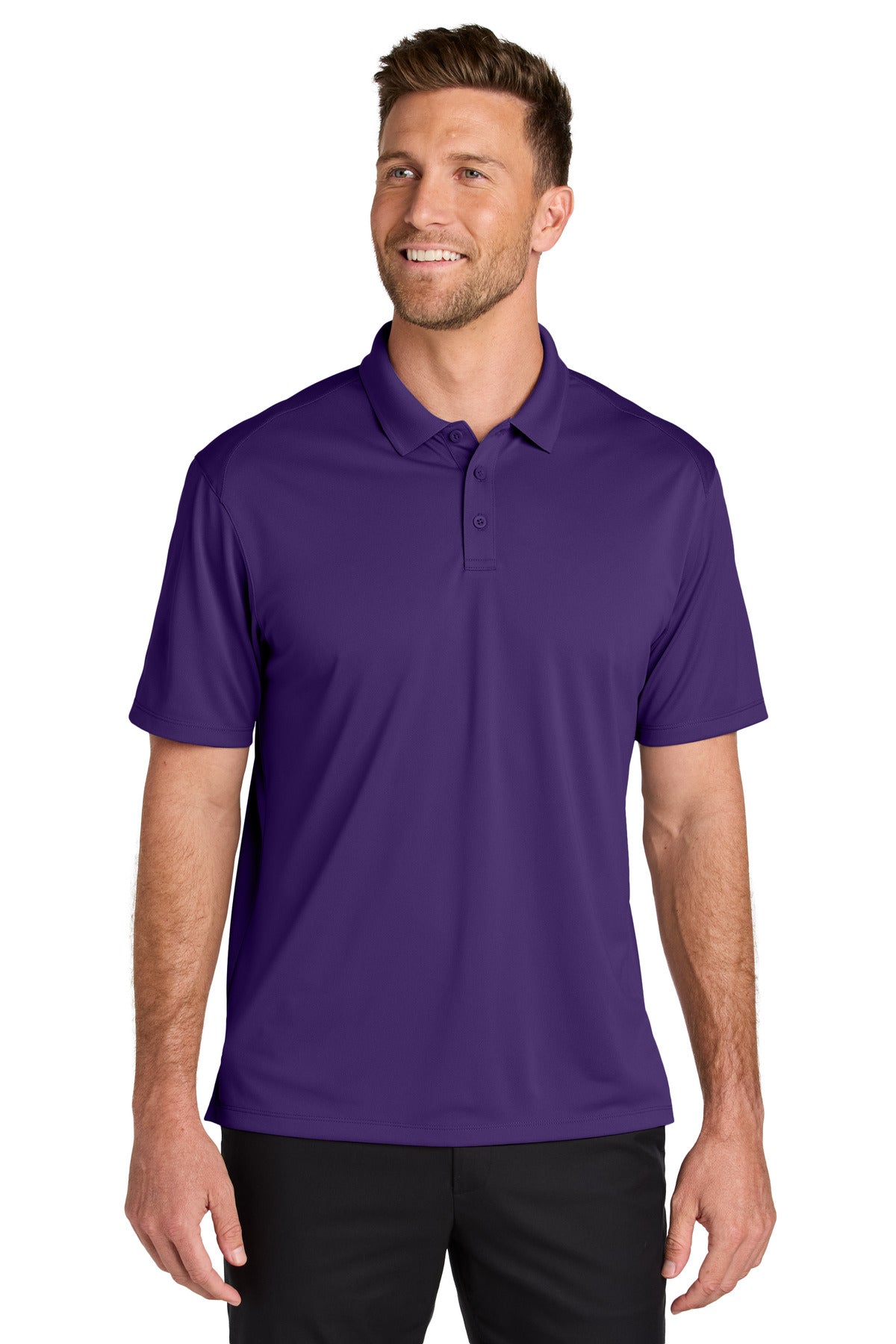 Custom Prism Purple Wearever Performance Pique Polo K240, personalized by SanCanDo Swag in Argyle, TX