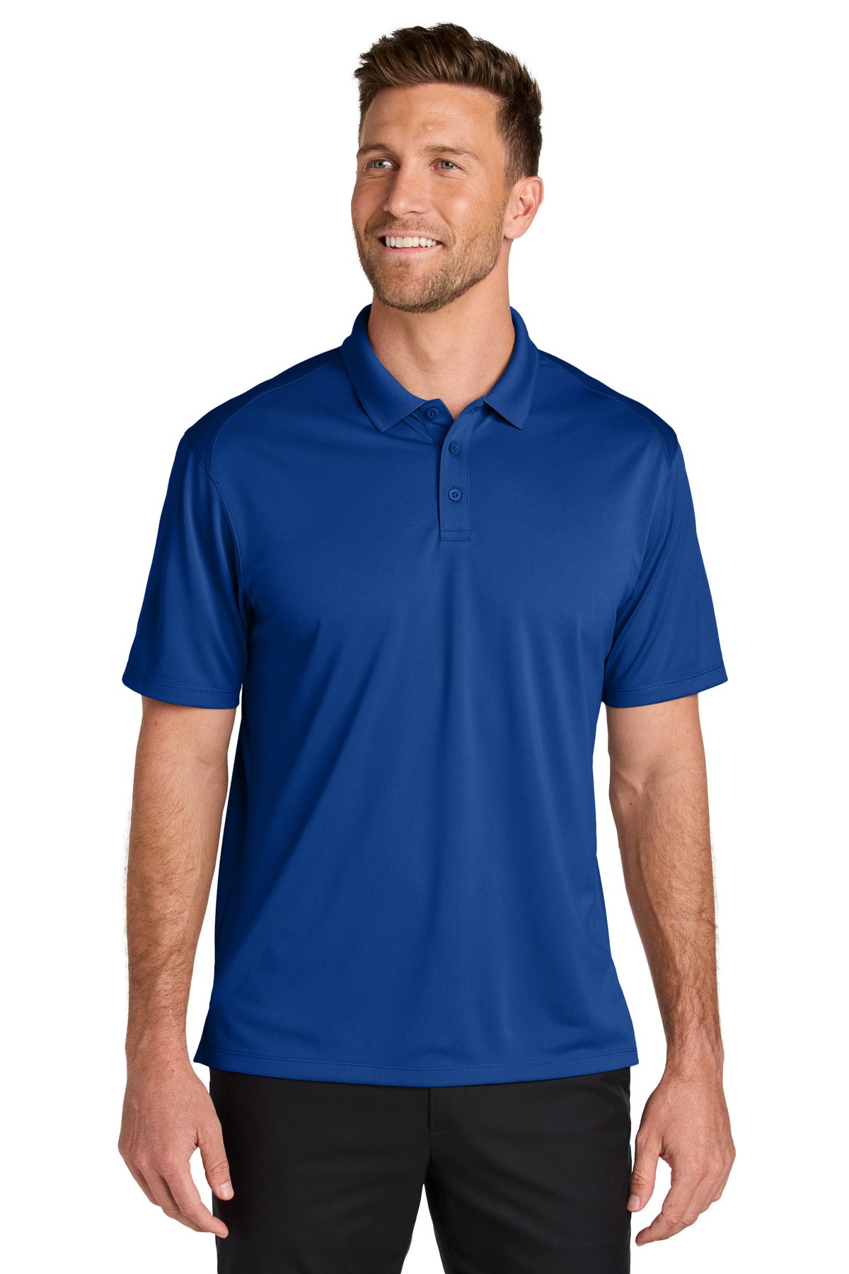 Custom True Royal Wearever Performance Pique Polo K240, personalized by SanCanDo Swag in Argyle, TX