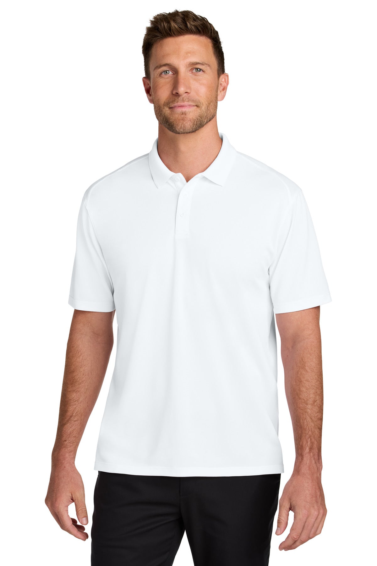 Custom White Wearever Performance Pique Polo K240, personalized by SanCanDo Swag in Argyle, TX