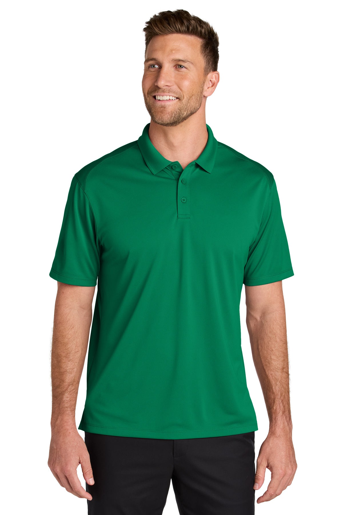 Custom Bright Kelly Green Wearever Performance Pique Polo K240, personalized by SanCanDo Swag in Argyle, TX