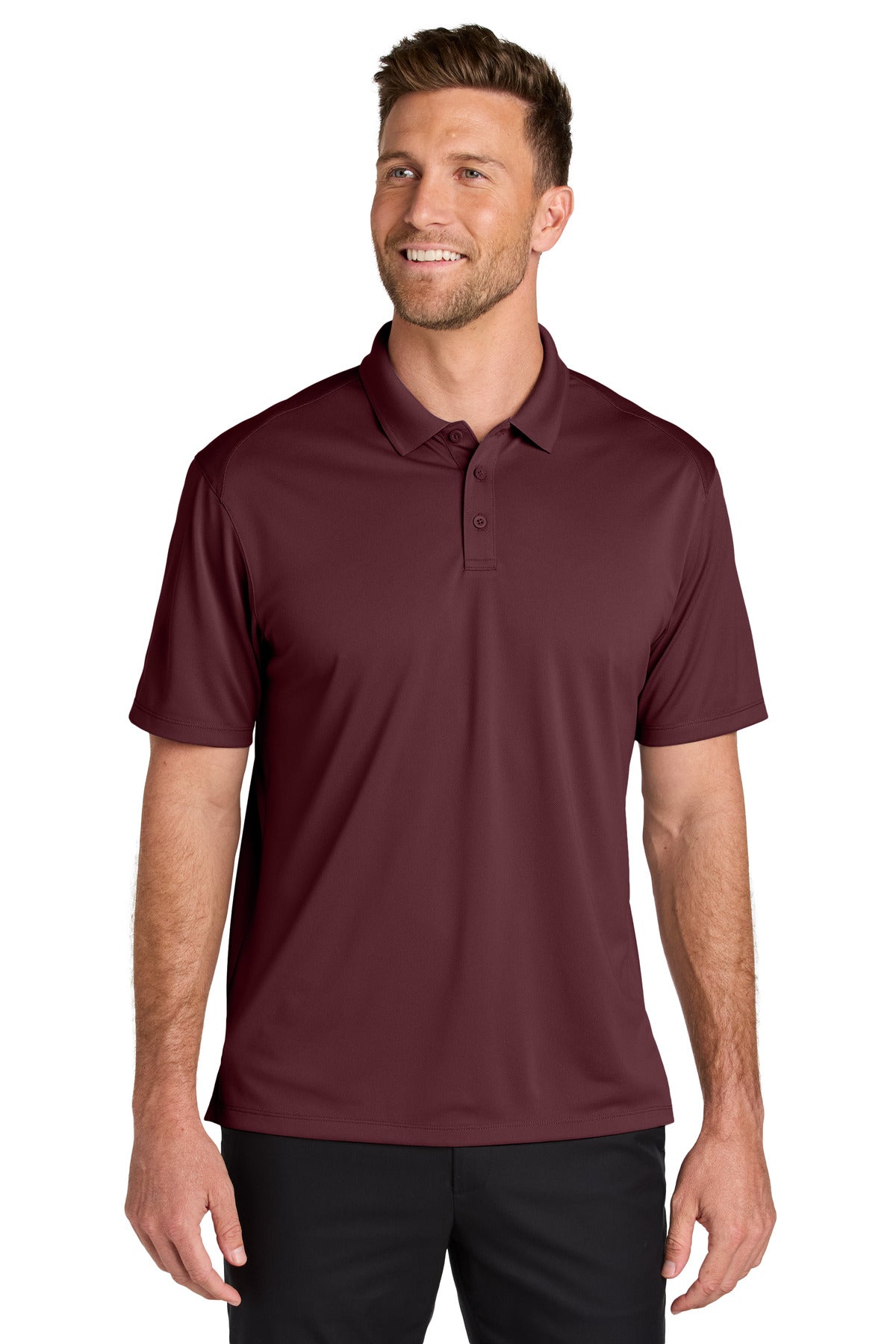 Custom Burgundy Wearever Performance Pique Polo K240, personalized by SanCanDo Swag in Argyle, TX