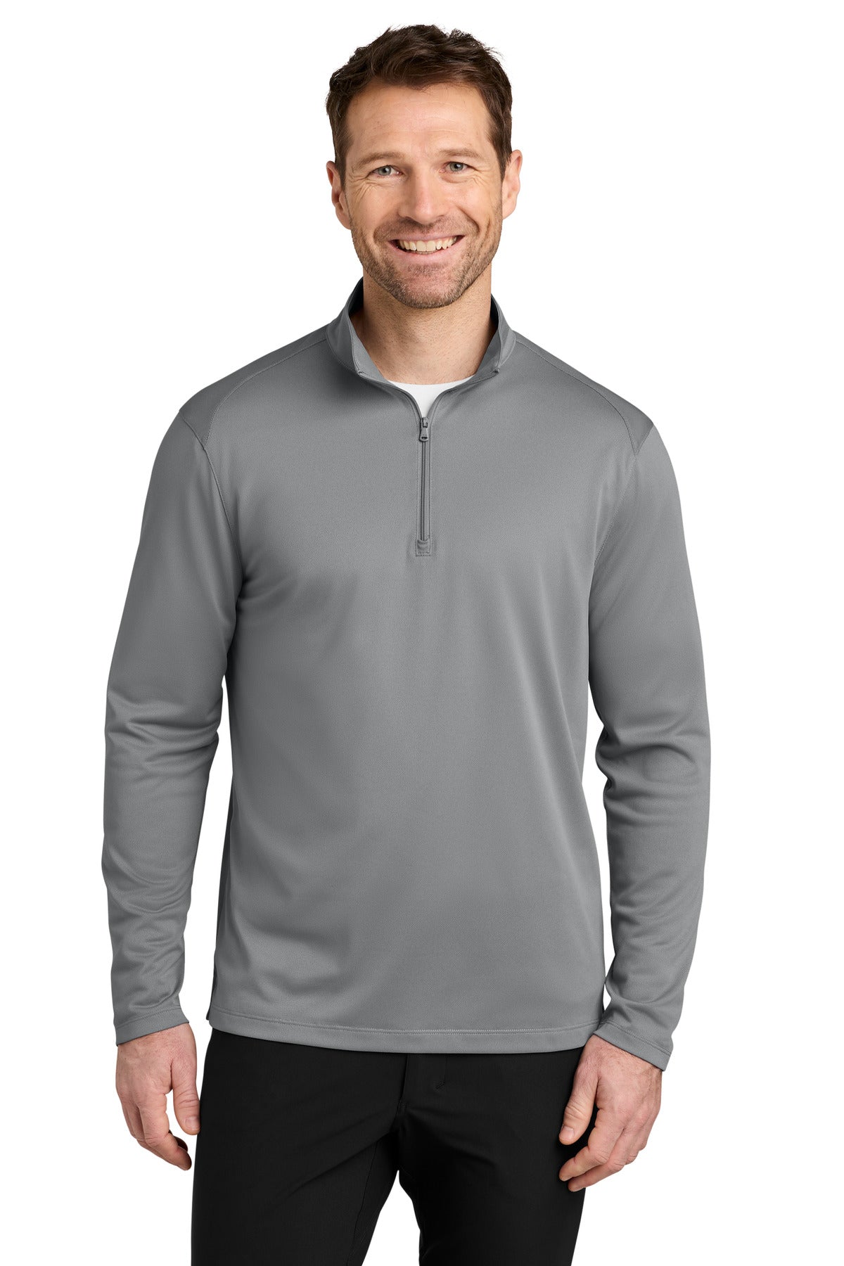 Custom Gusty Grey Wearever Performance Pique 1/4-Zip K241, personalized by SanCanDo Swag in Argyle, TX