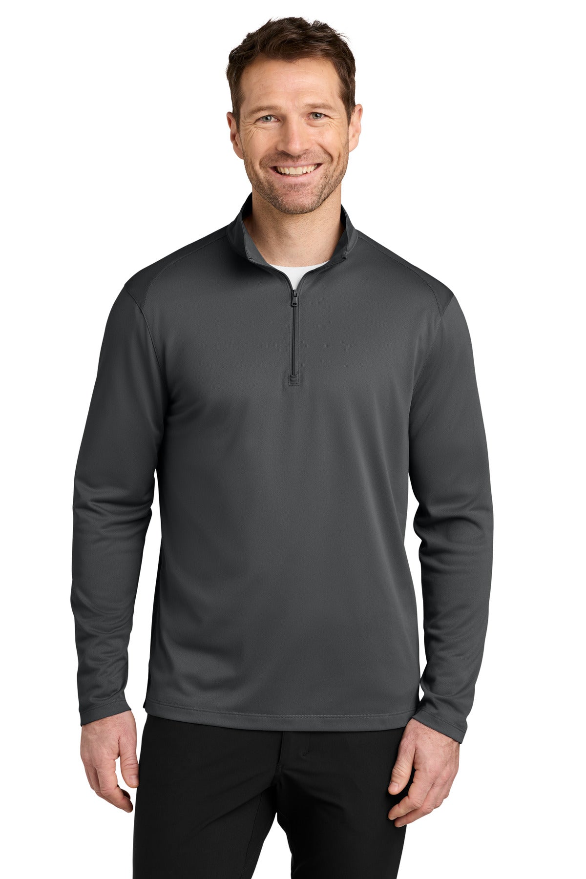 Custom Storm Grey Wearever Performance Pique 1/4-Zip K241, personalized by SanCanDo Swag in Argyle, TX