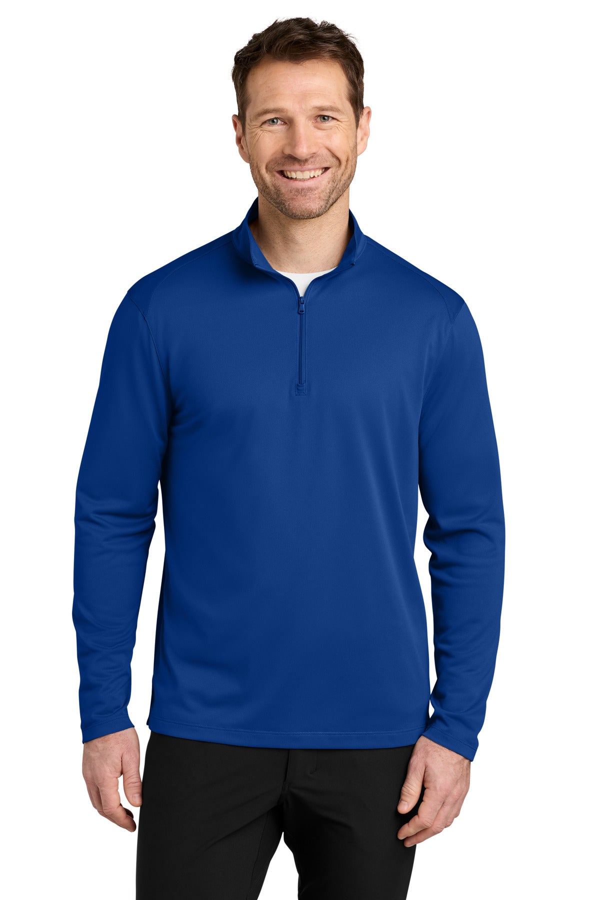 Custom True Royal Wearever Performance Pique 1/4-Zip K241, personalized by SanCanDo Swag in Argyle, TX