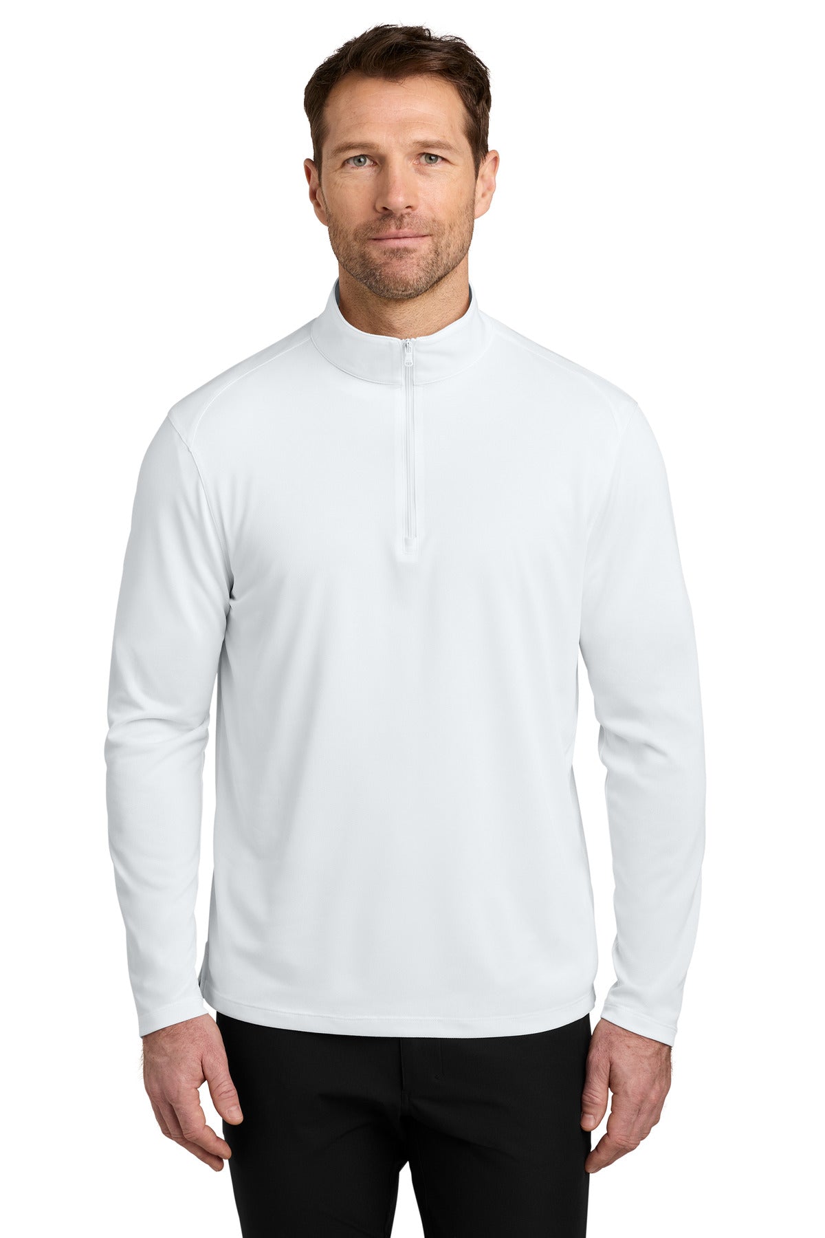 Custom White Wearever Performance Pique 1/4-Zip K241, personalized by SanCanDo Swag in Argyle, TX