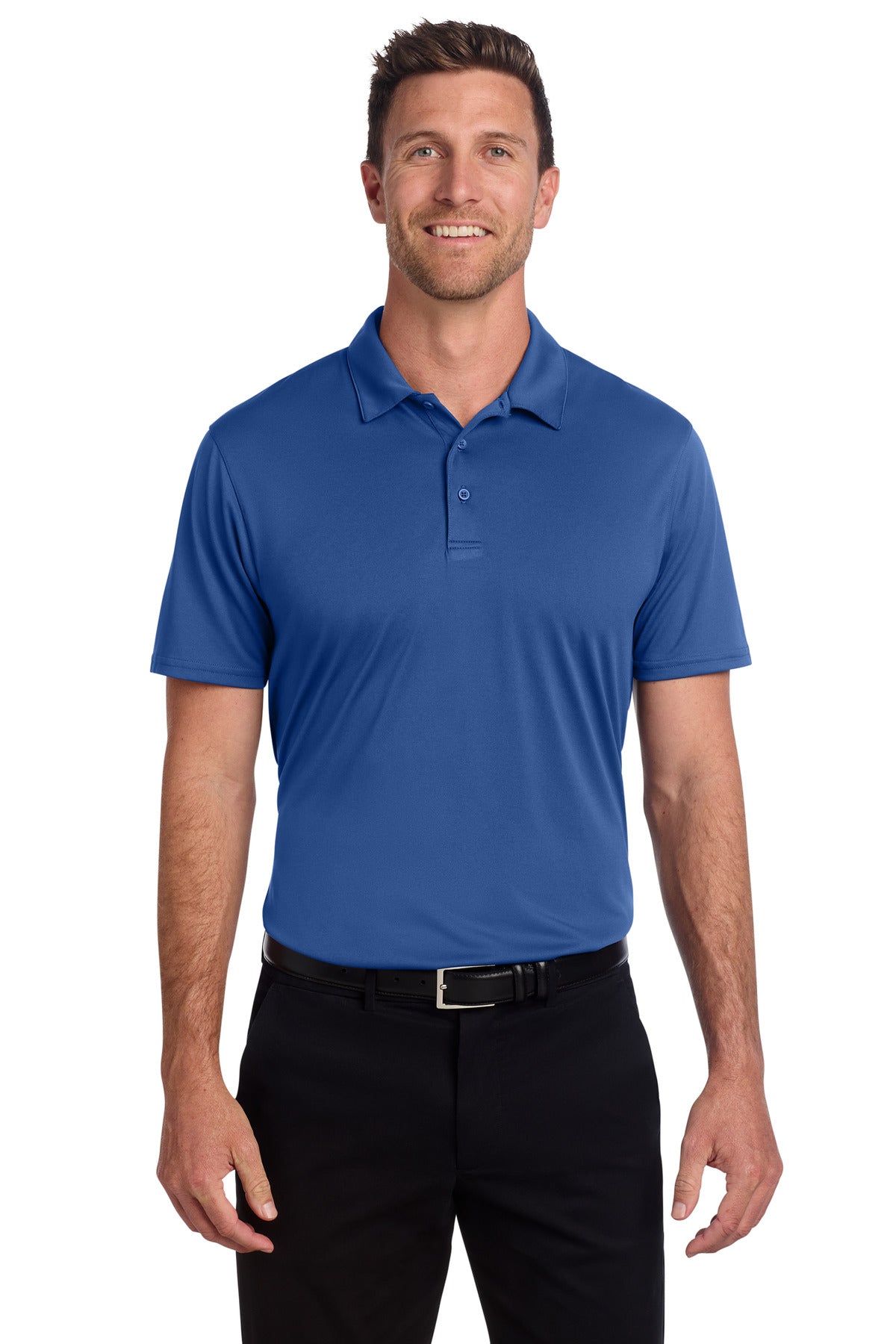 Custom True Blue Performance Staff Polo K398, personalized by SanCanDo Swag in Argyle, TX
