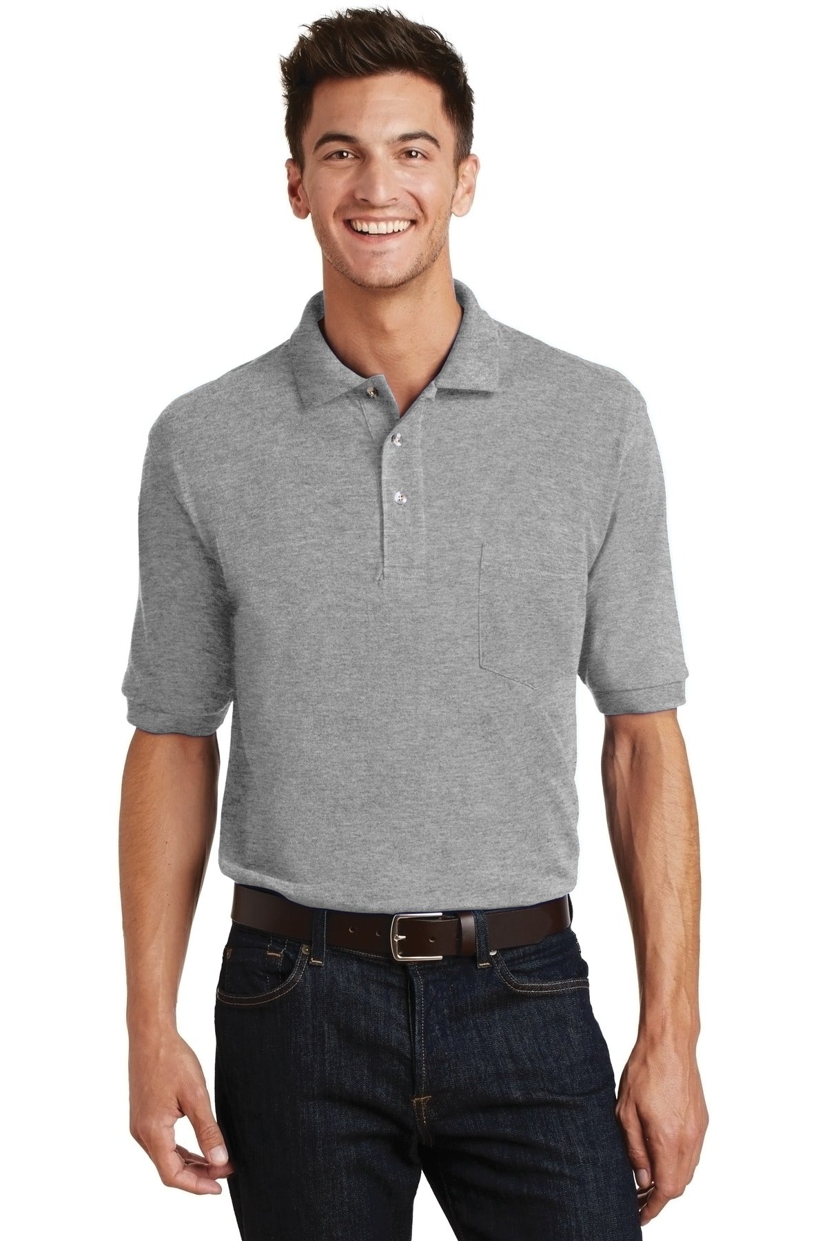 Custom Oxford Cotton Pique Polo with Pocket K420P, personalized by SanCanDo Swag in Argyle, TX