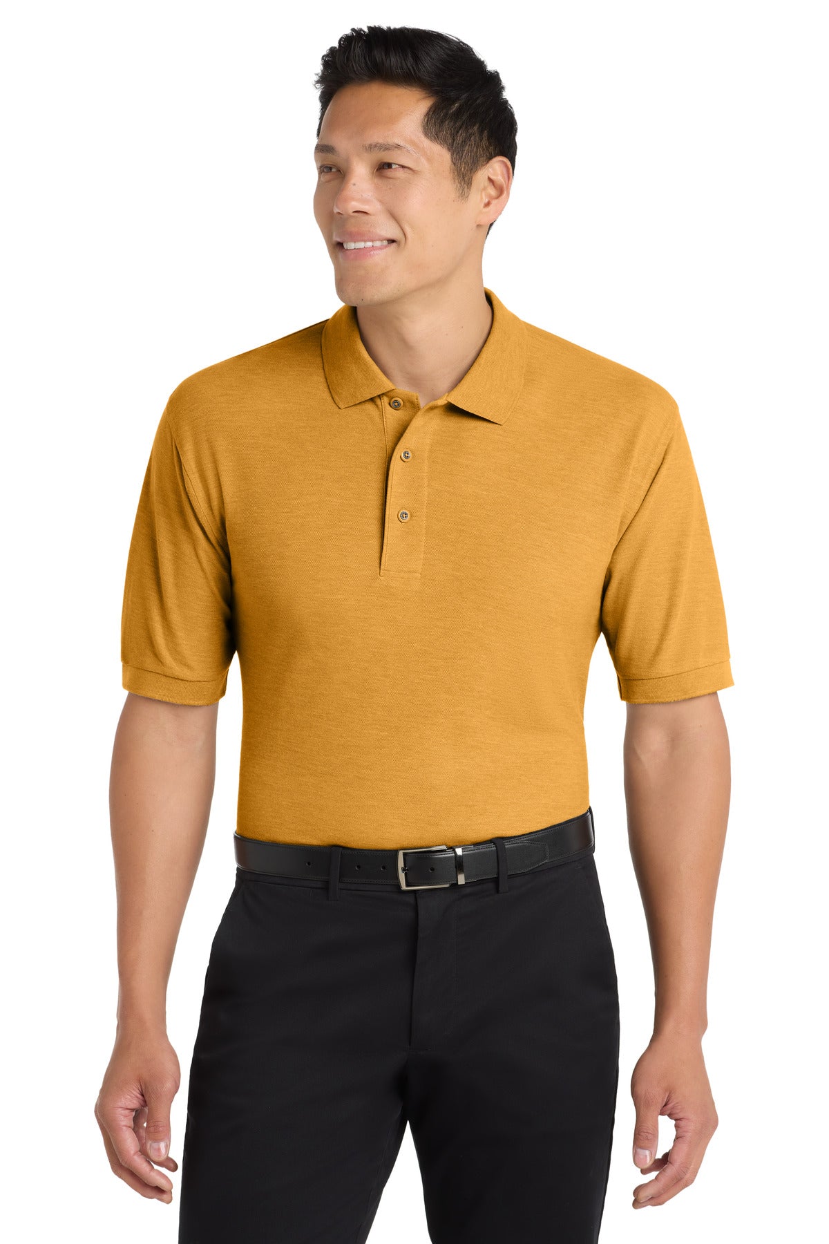 Custom Gold Silk Touch Polo K500, personalized by SanCanDo Swag in Argyle, TX