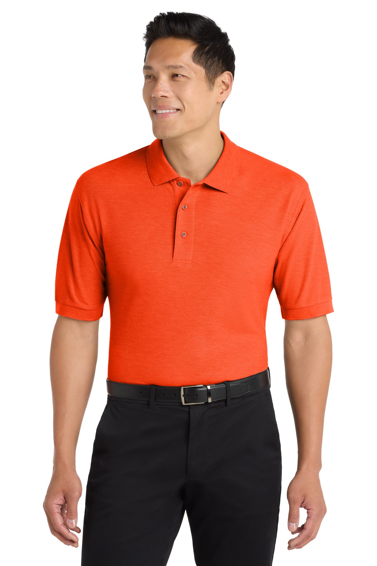 Custom Orange Silk Touch Polo K500, personalized by SanCanDo Swag in Argyle, TX