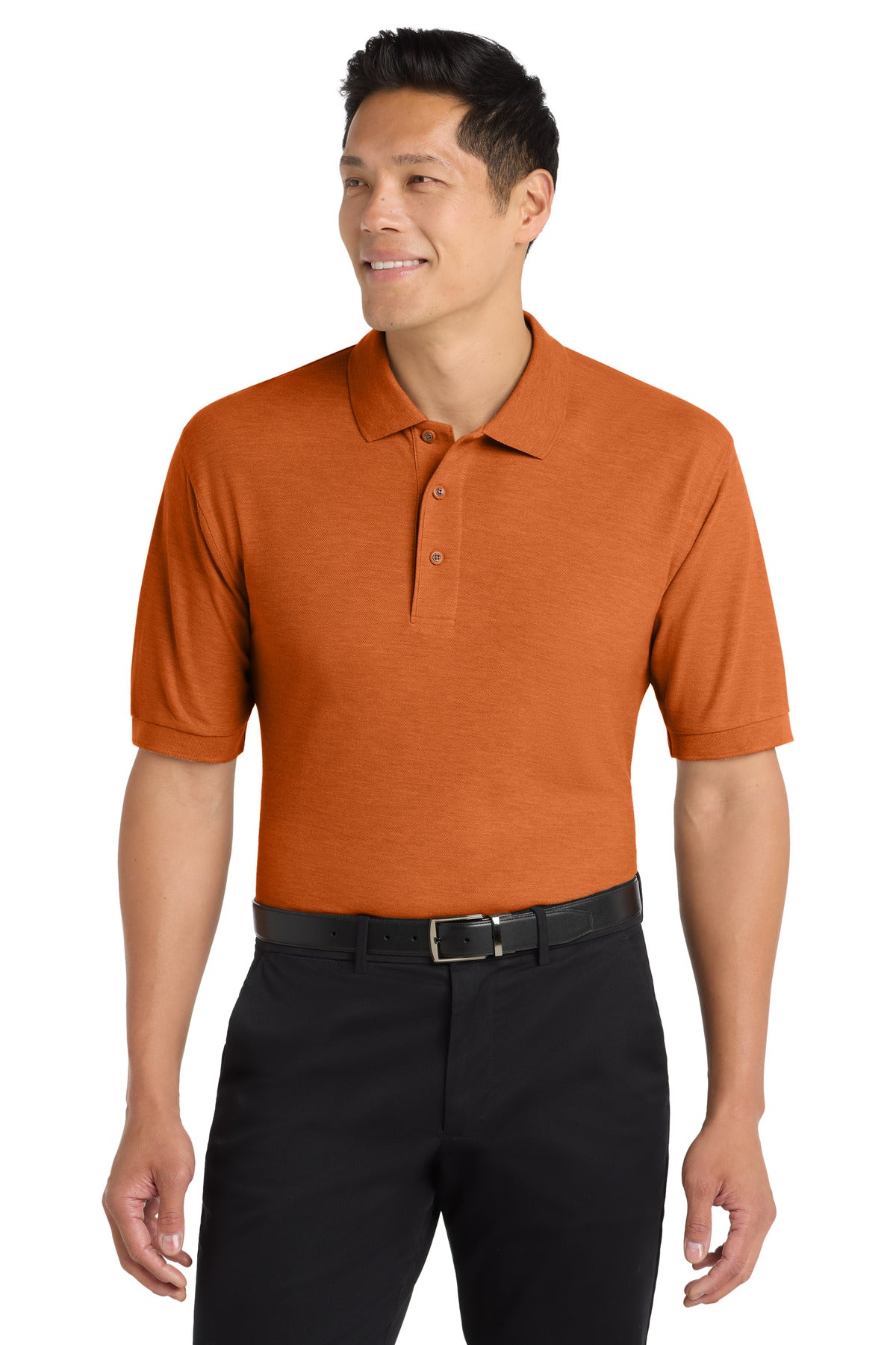 Custom Texas Orange Silk Touch Polo K500, personalized by SanCanDo Swag in Argyle, TX