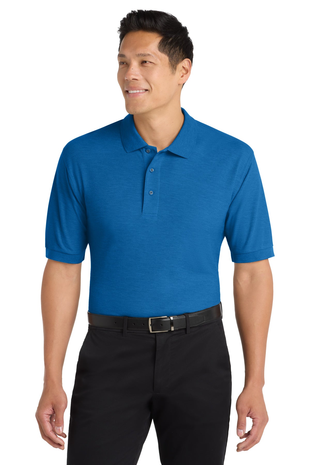 Custom Strong Blue Silk Touch Polo K500, personalized by SanCanDo Swag in Argyle, TX