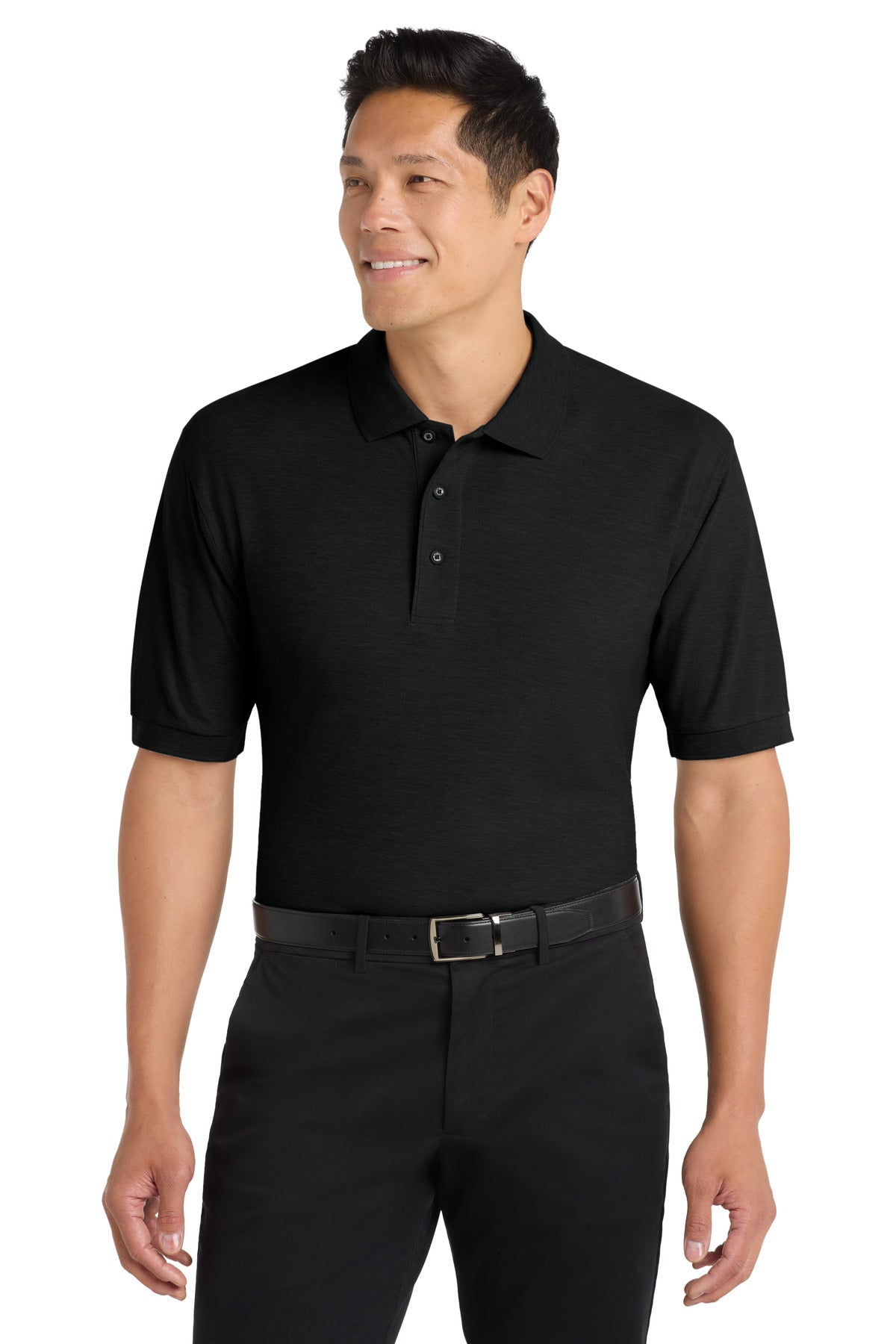 Custom Black Silk Touch Polo K500, personalized by SanCanDo Swag in Argyle, TX
