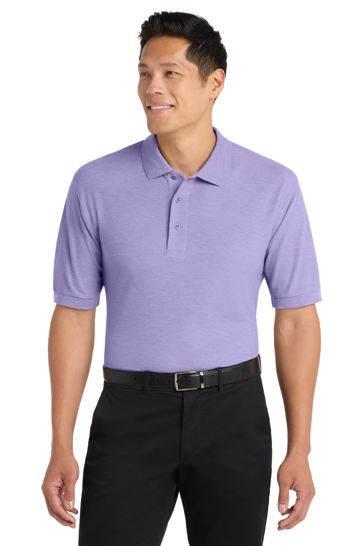 Custom Bright Lavender Silk Touch Polo K500, personalized by SanCanDo Swag in Argyle, TX