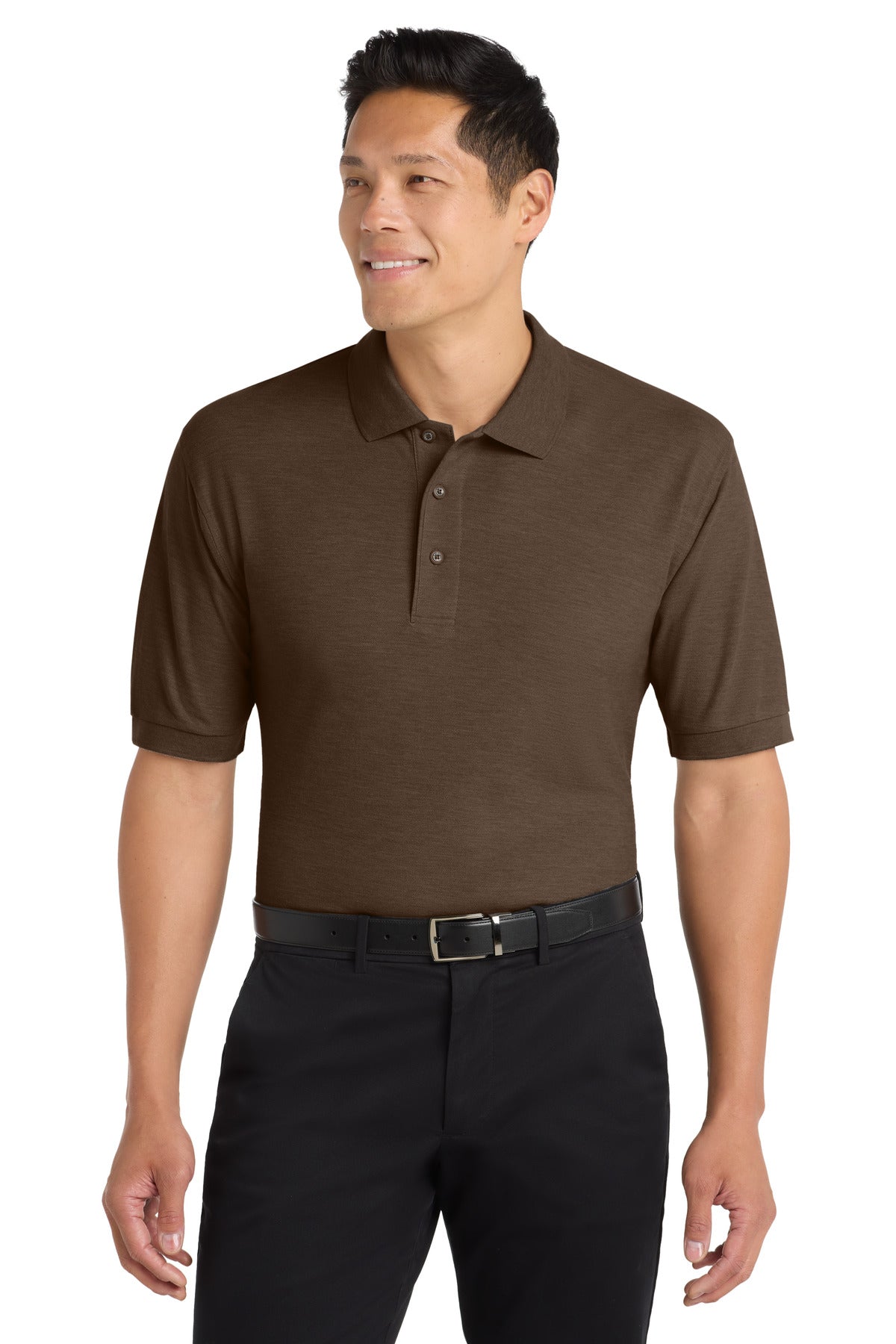 Custom Coffee Bean Silk Touch Polo K500, personalized by SanCanDo Swag in Argyle, TX