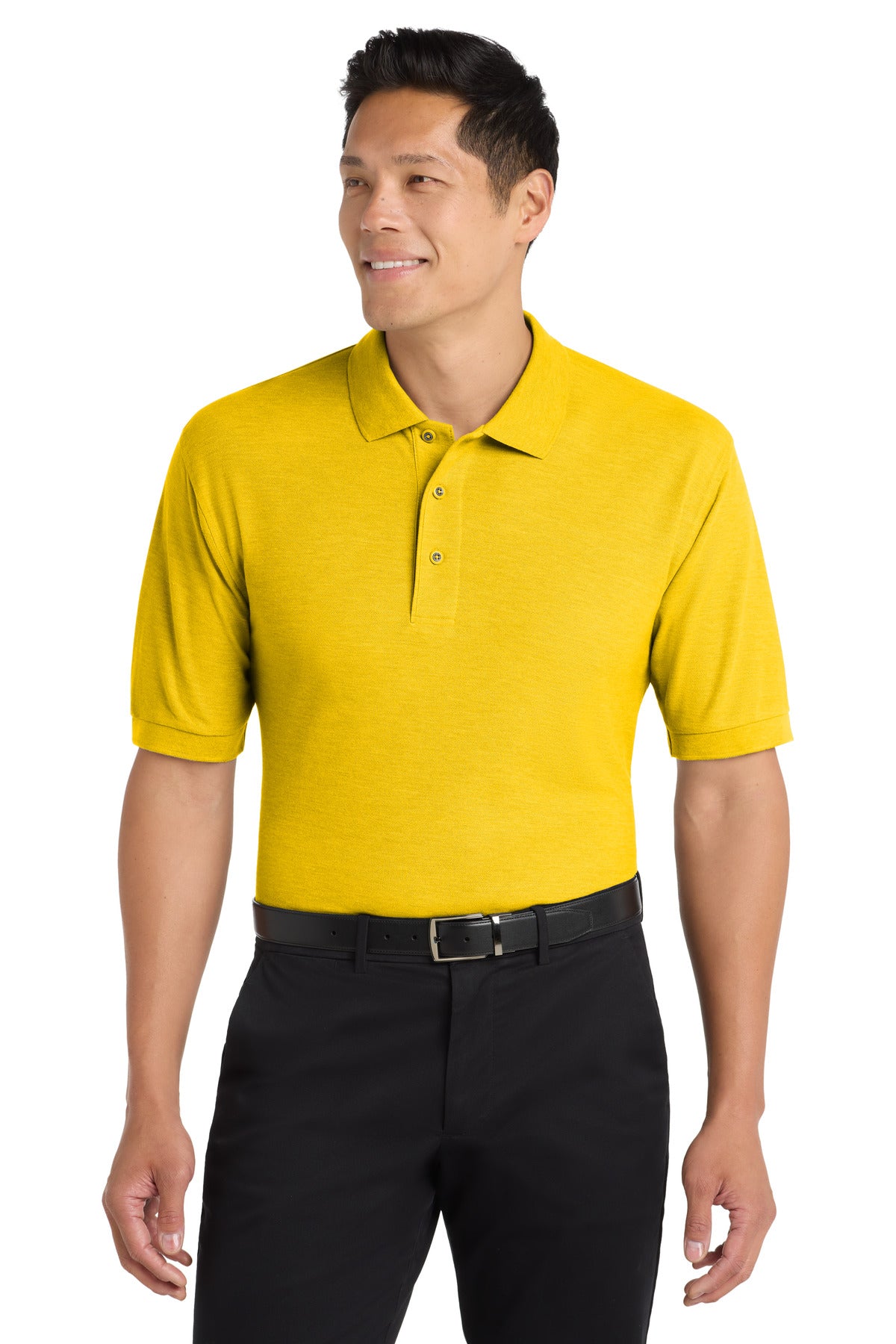 Custom Sunflower Yellow Extended Size Silk Touch Polo K500ES, personalized by SanCanDo Swag in Argyle, TX