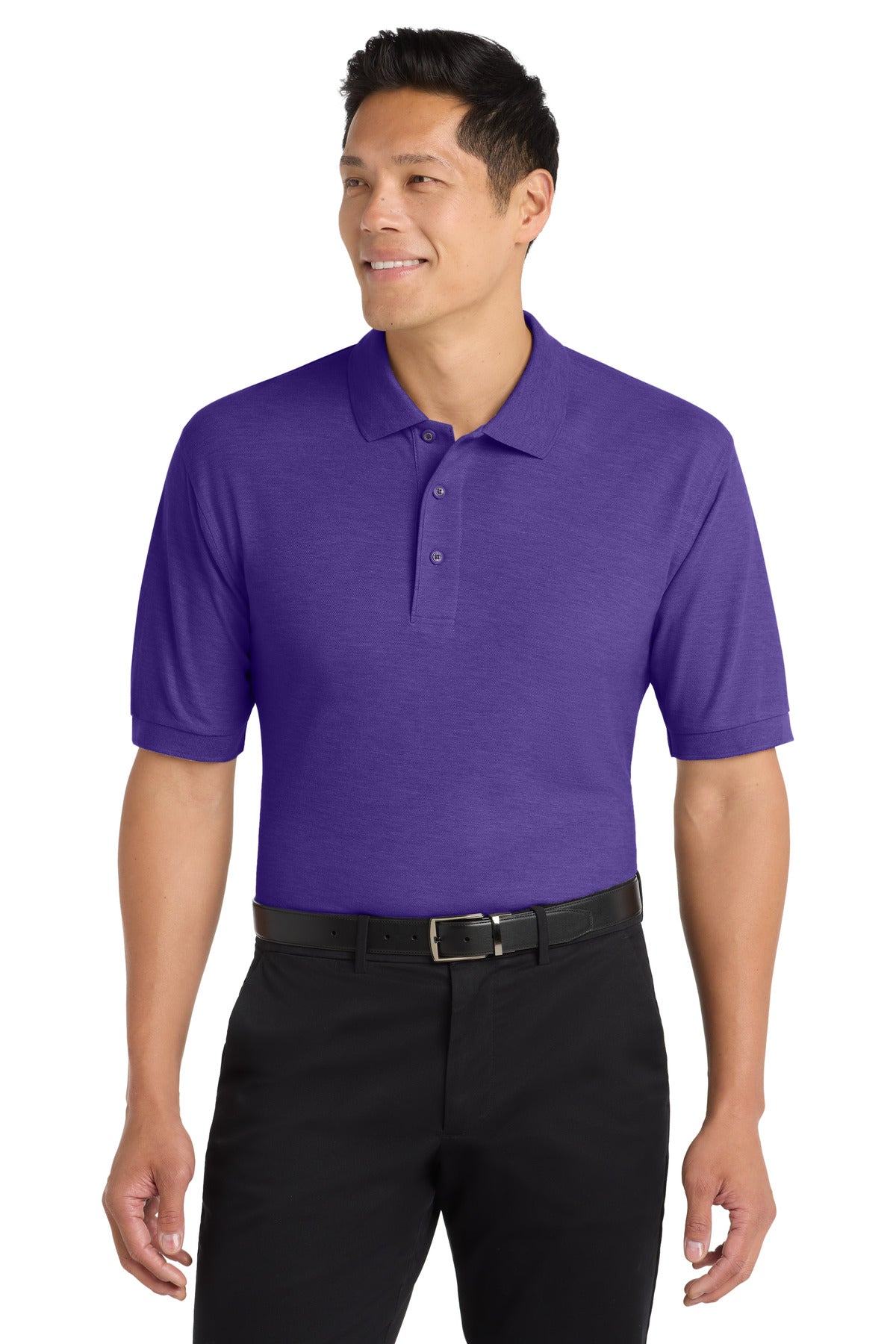 Custom Purple Extended Size Silk Touch Polo K500ES, personalized by SanCanDo Swag in Argyle, TX