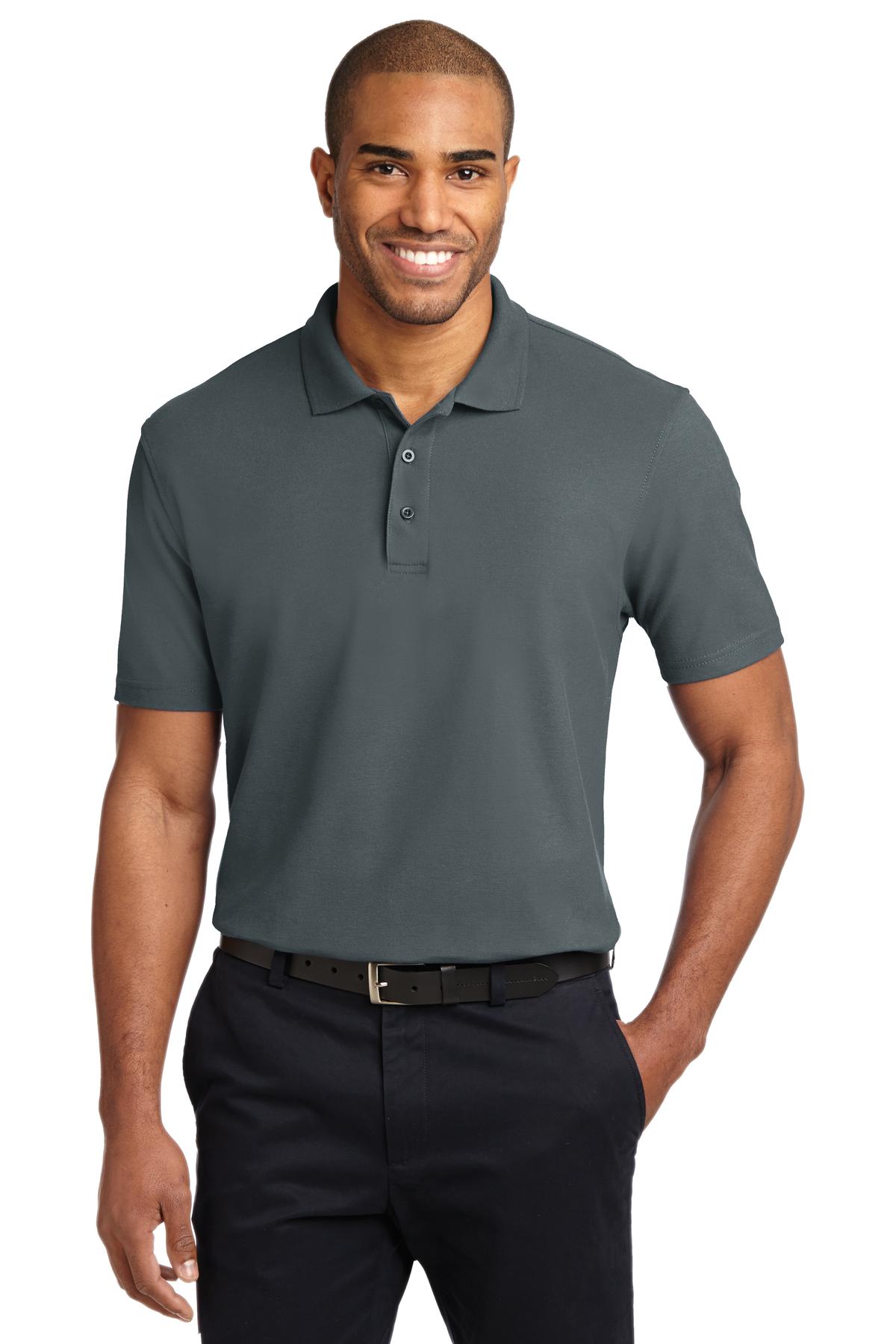 Custom Steel Grey Stain-Release Polo K510, personalized by SanCanDo Swag in Argyle, TX
