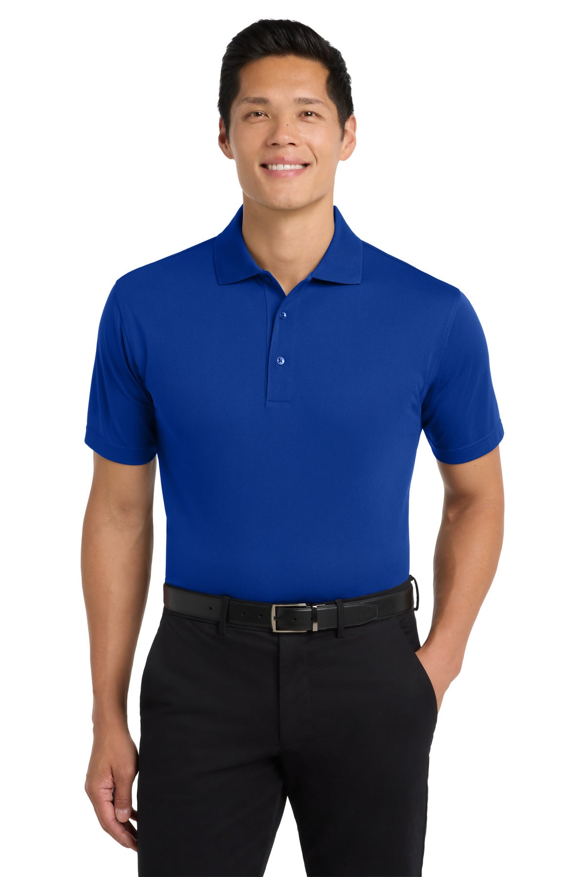 Custom Bright Royal Tech Pique Polo K527, personalized by SanCanDo Swag in Argyle, TX