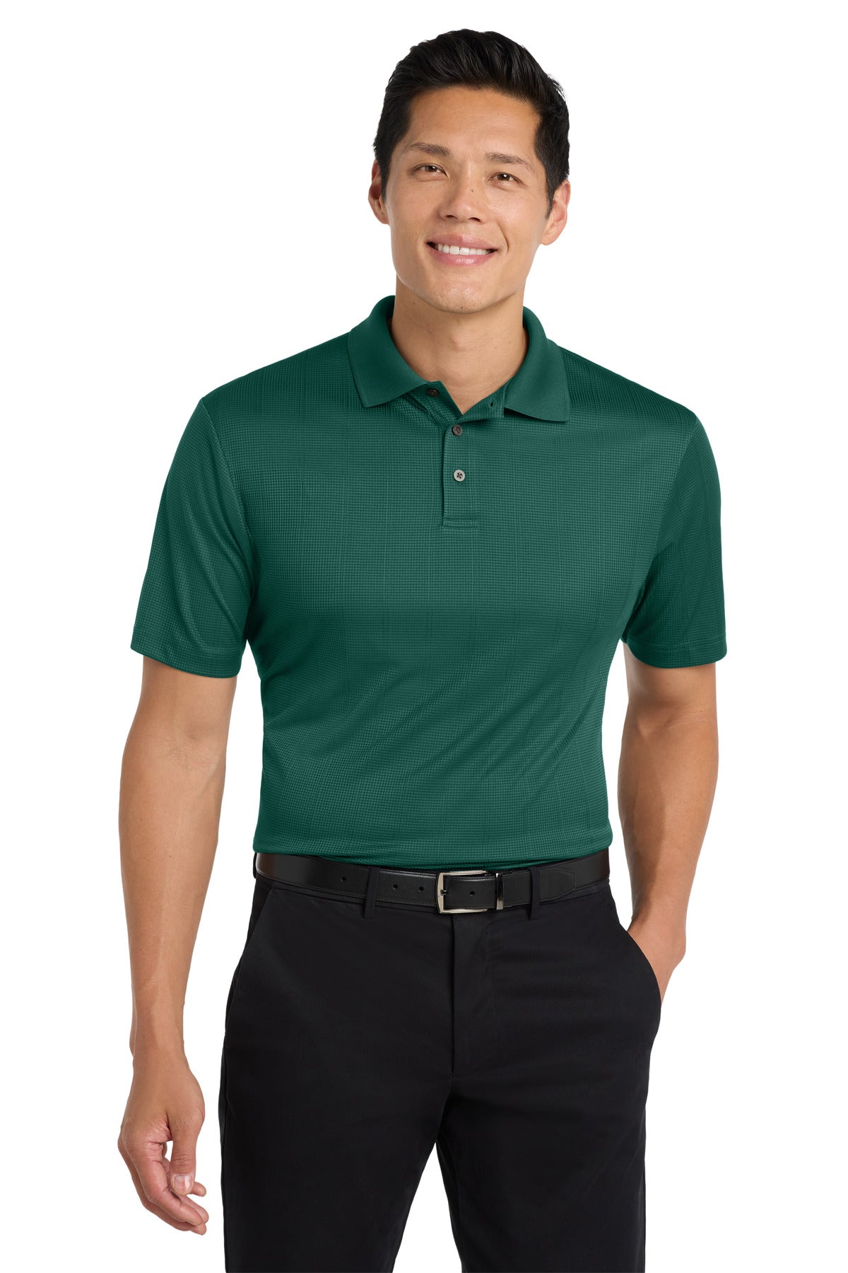Custom Green Glen Performance Fine Jacquard Polo K528, personalized by SanCanDo Swag in Argyle, TX
