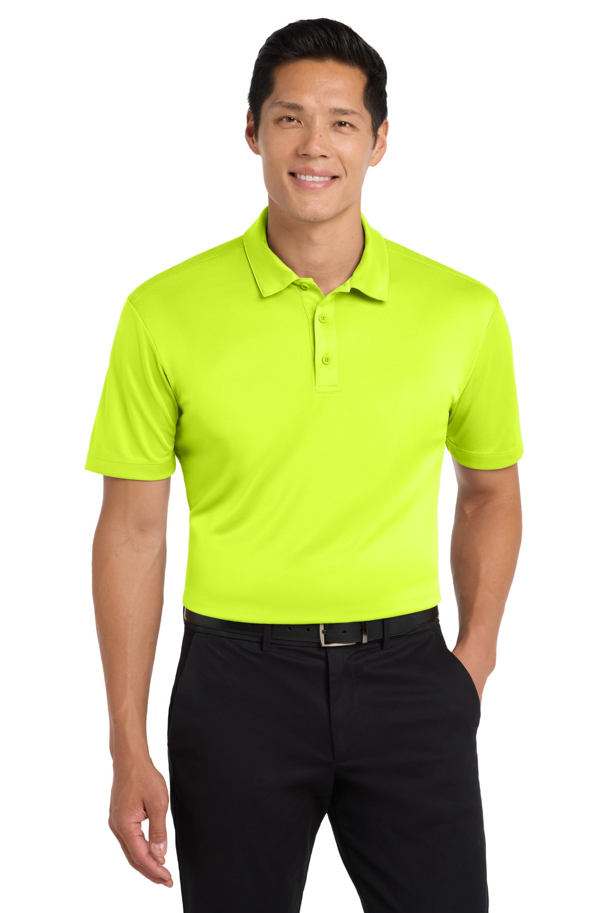 Custom Neon Yellow Silk Touch Performance Polo K540, personalized by SanCanDo Swag in Argyle, TX