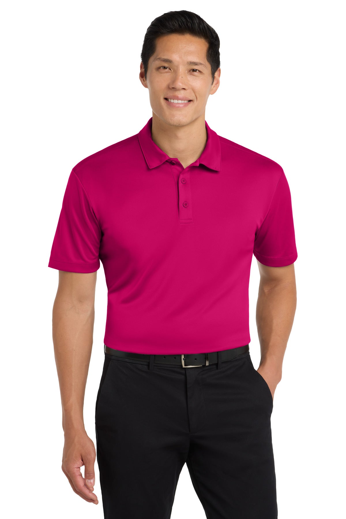 Custom Pink Raspberry Silk Touch Performance Polo K540, personalized by SanCanDo Swag in Argyle, TX
