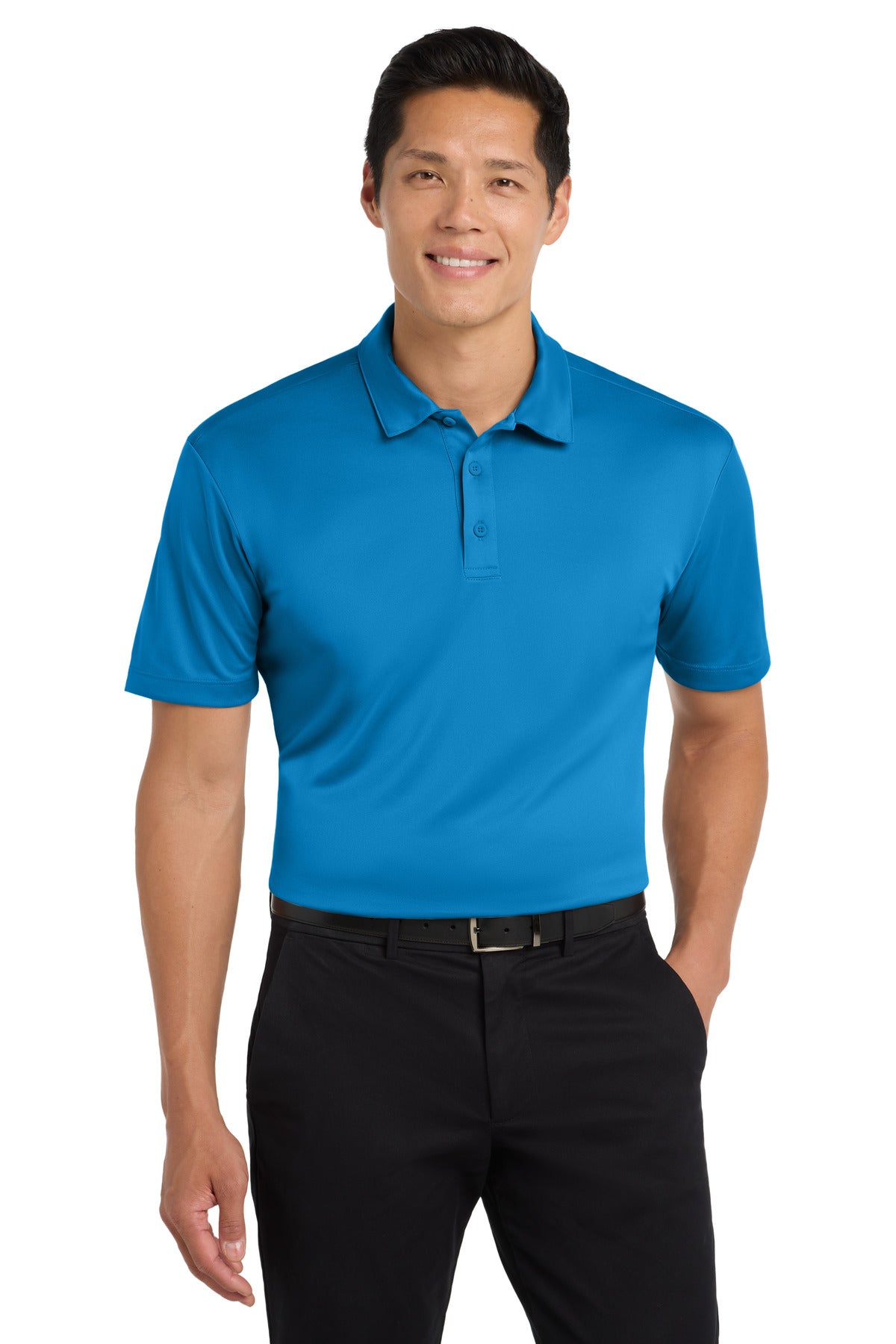 Custom Brilliant Blue Silk Touch Performance Polo K540, personalized by SanCanDo Swag in Argyle, TX