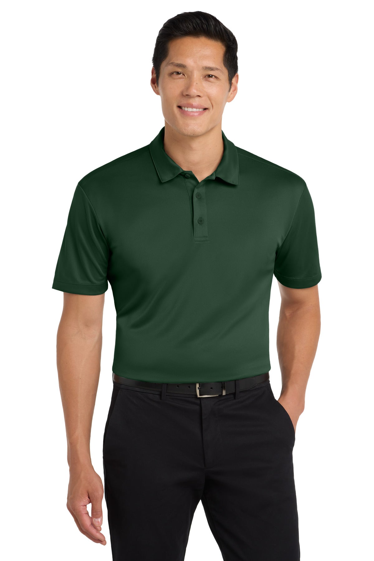 Custom Dark Green Silk Touch Performance Polo K540, personalized by SanCanDo Swag in Argyle, TX