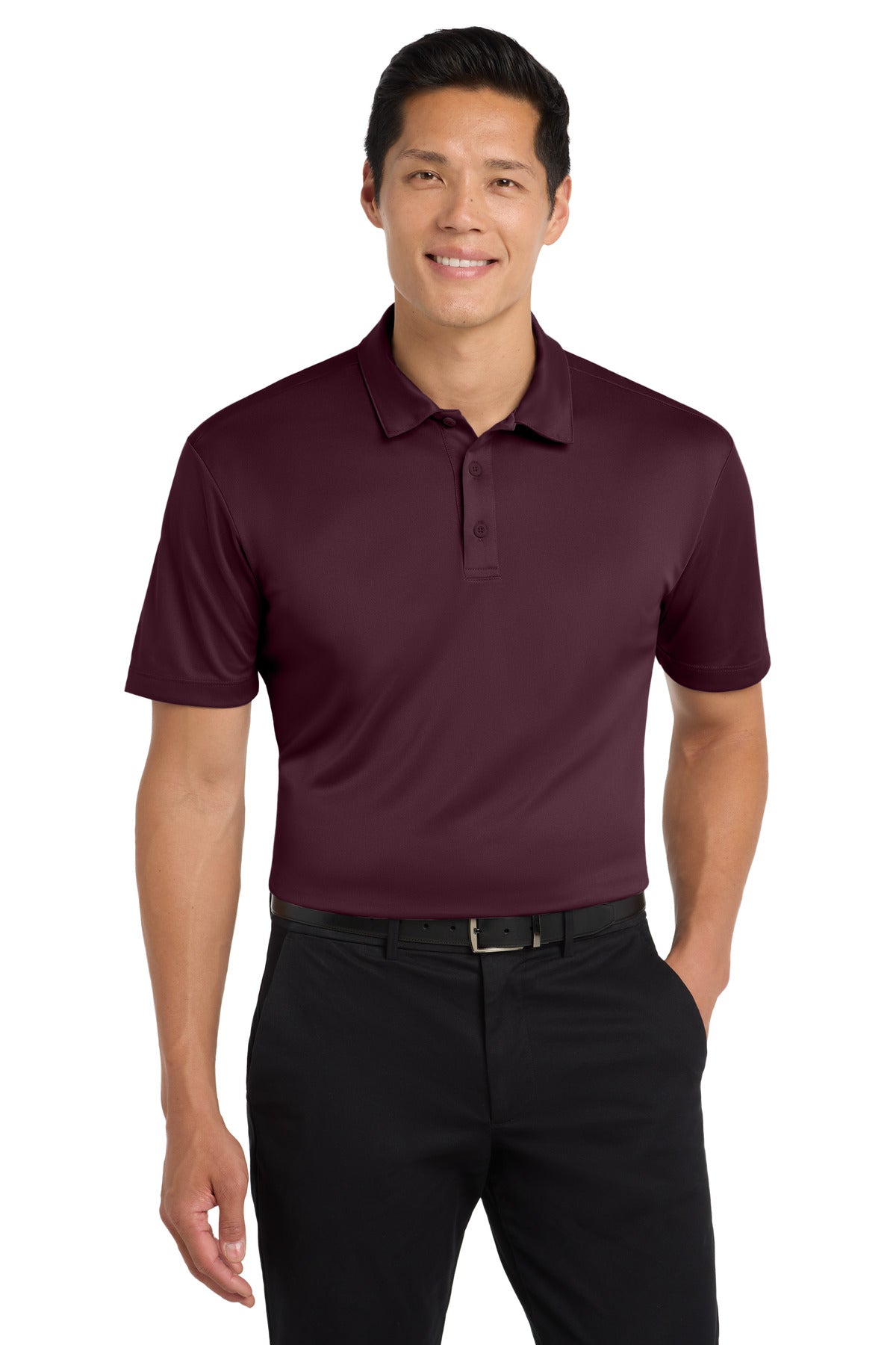 Custom Maroon Silk Touch Performance Polo K540, personalized by SanCanDo Swag in Argyle, TX