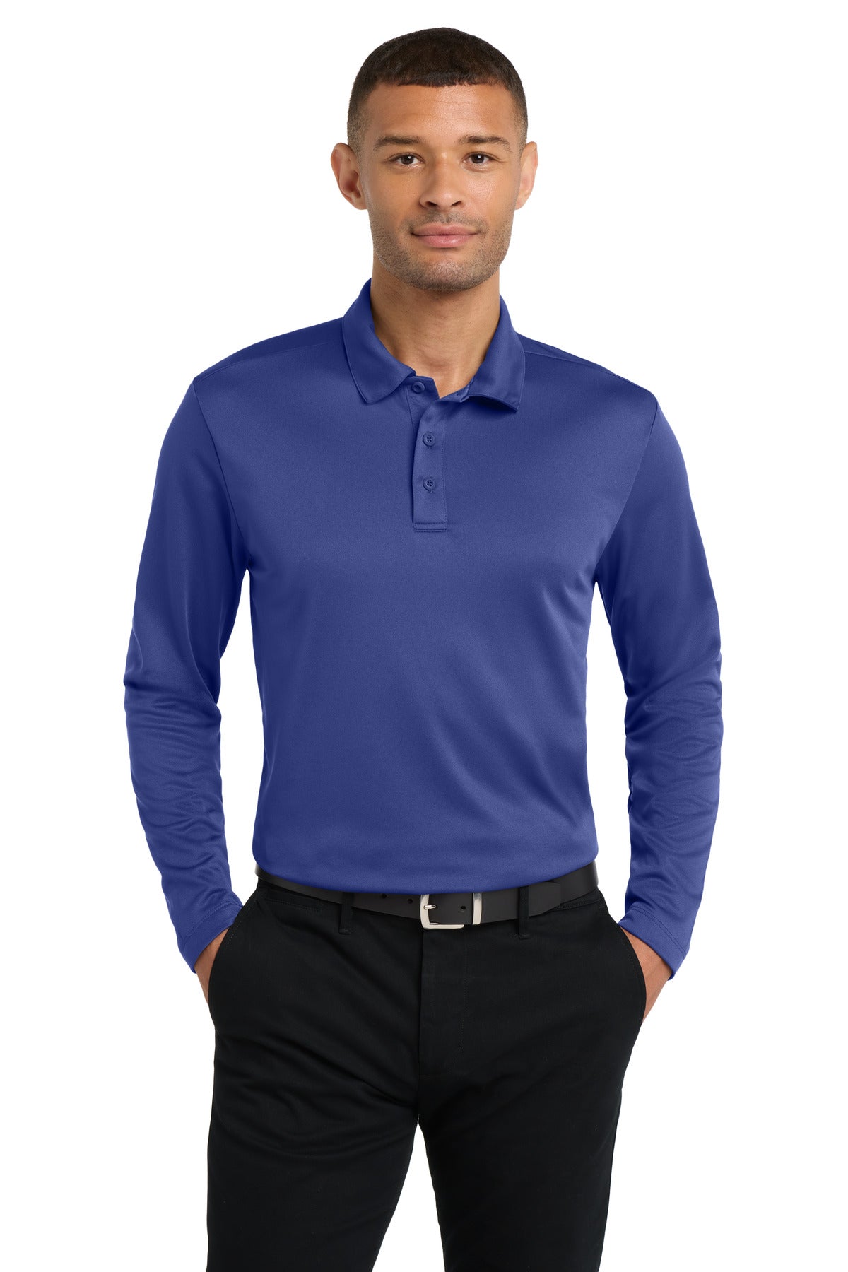 Custom Royal Silk Touch Performance Long Sleeve Polo K540LS, personalized by SanCanDo Swag in Argyle, TX