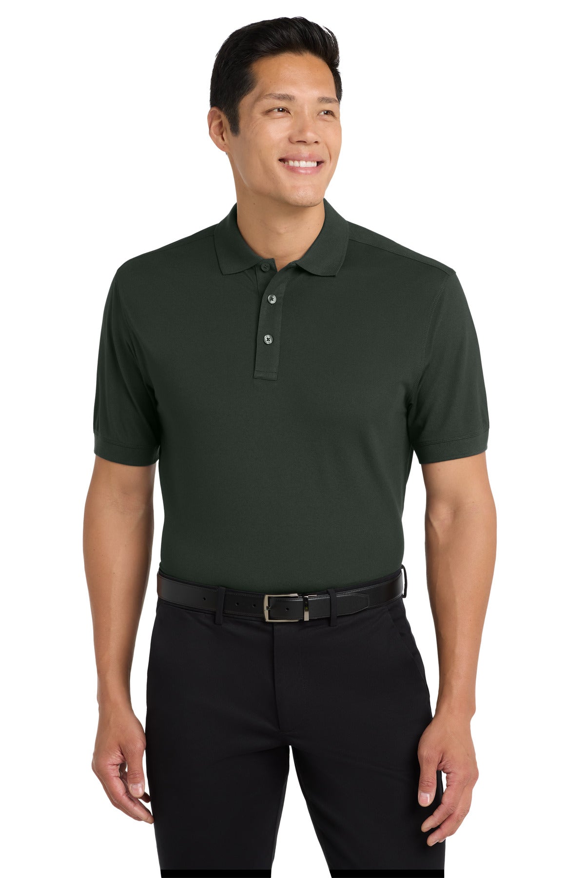 Custom Grey Smoke Stretch Pique Polo K555, personalized by SanCanDo Swag in Argyle, TX