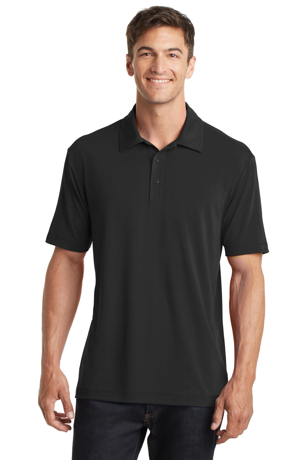 Custom Black Cotton Touch Performance Polo K568, personalized by SanCanDo Swag in Argyle, TX